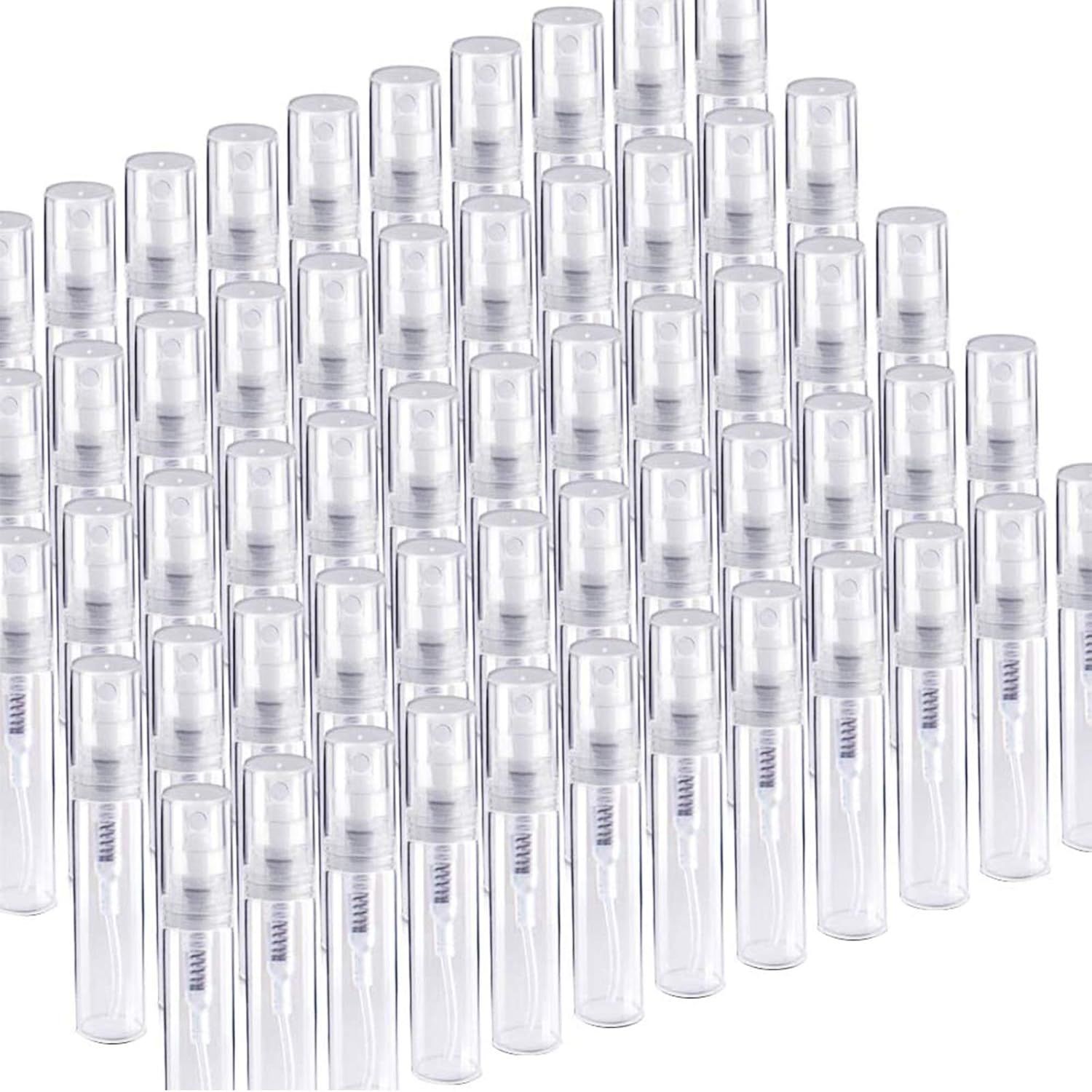 60 Pack 3ml Mini Spray Bottle, Clear Plastic Empty Cute Perume Atomizer Bottle or Cleaning, Travel, Essential Oils, Perume. - Image 1