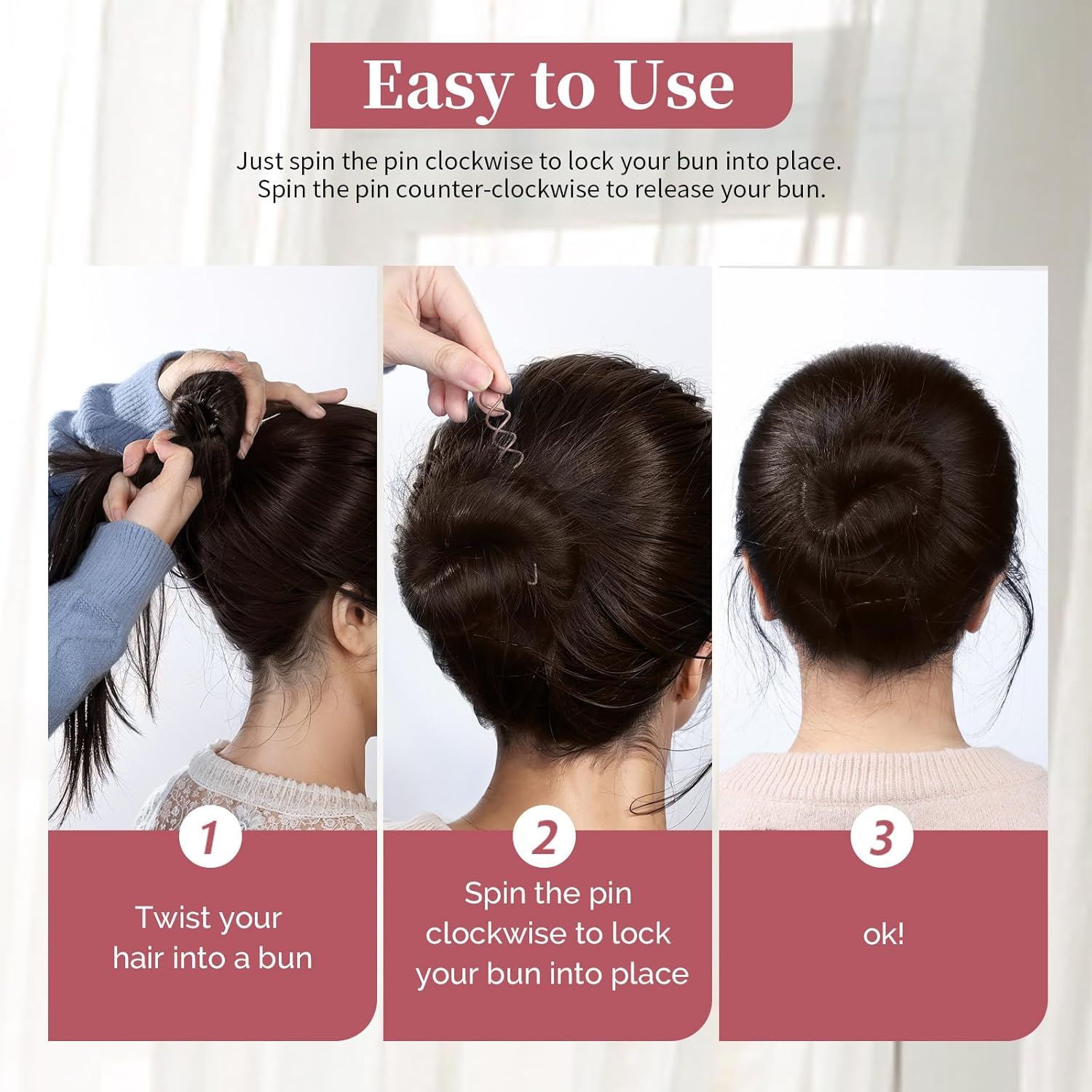 50PC Spiral Hair Pins Set, Spin Pins Spiral Bobby Pins or Girls, Women and Kids, Non-Scratch Round Clip & Bun Twist, Stylish Bun Bobby Pins, Premium Spin Pins or Hair, Brown - Image 5