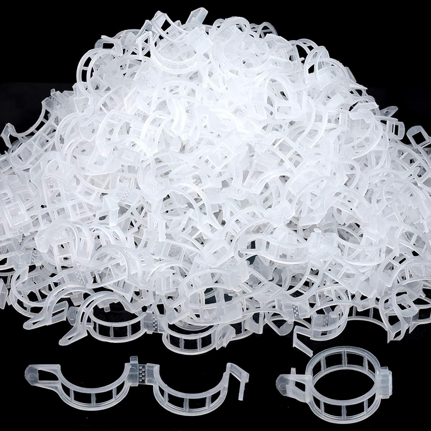 300 PCS Plant Support Clips, Plastic Garden Plant Ties, Tomato Clips Trellis or Tomato Cucumber lower Squash Vine, 1” Inner Diameter or Climbing Plants - Image 1