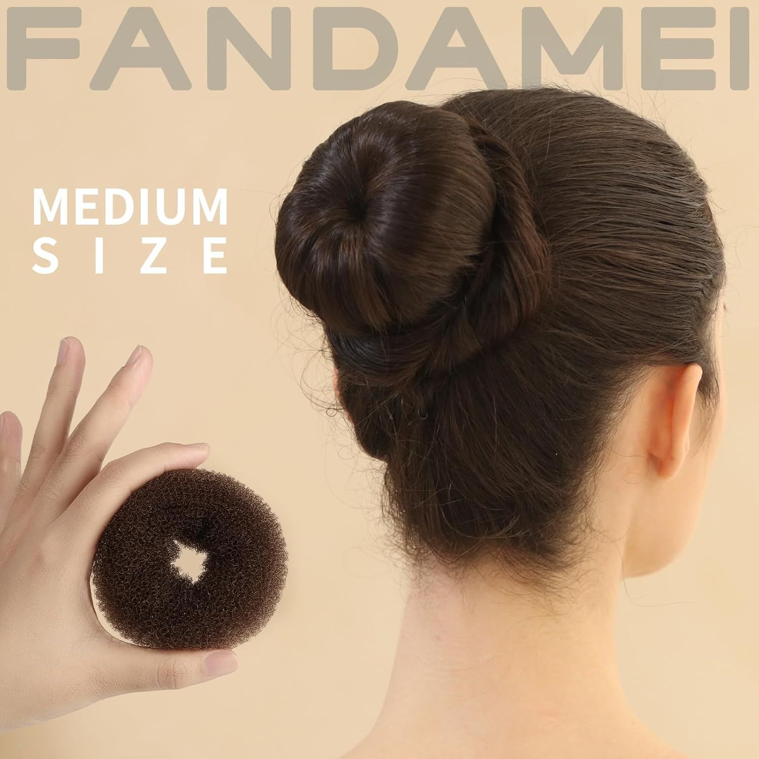 6 PCS Hair Bun Makers or Kids, 10 Invisible Bun Nets or Ballet Girls, 3PCS Extra Small 3PCS Small Donut Buns or Hair Kids, Bun Makers Hair Nets or Buns with 5 Elastics 20 Pins (Brown) - Image 4