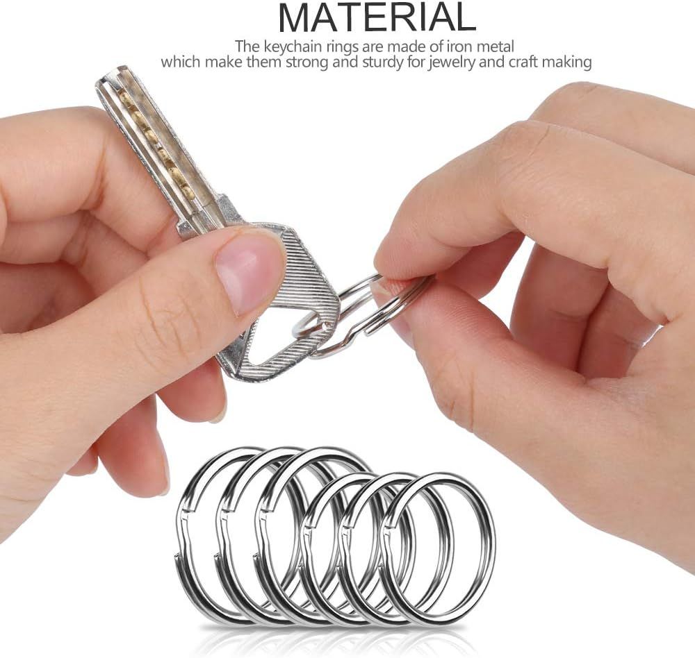 200 Pieces Split Key Rings Bulk or Keychain Key and Art Crats(25 mm /0.98 inch 100pcs ，28 mm /1.1 inch 100pcs) - Image 3