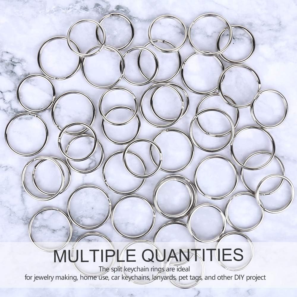 200 Pieces Split Key Rings Bulk or Keychain Key and Art Crats(25 mm /0.98 inch 100pcs ，28 mm /1.1 inch 100pcs) - Image 5