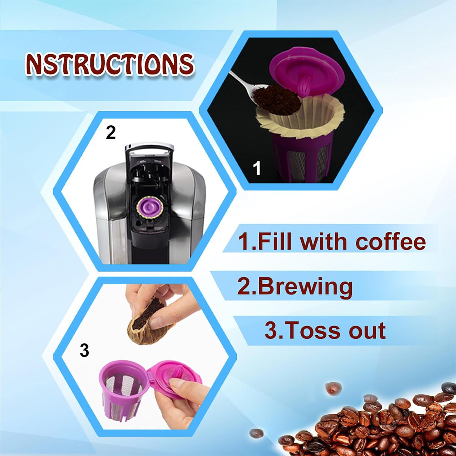 Disposable Coee ilters, 100 Count Natural Paper ilters Compatible with Keurig Brewers Single Serve 1.0 and 2.0, it all Reusable Coee Pods(Natural 100) - Image 7