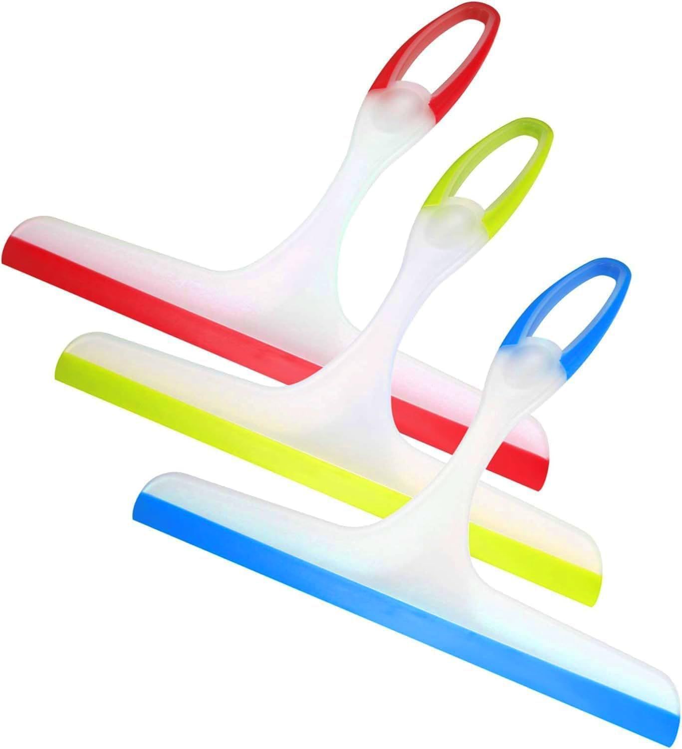 Shower Squeegee or Glass Doors, 3pcs Bathroom Squeegee or Shower Cleaner Squeegee, Window Cleaning Squeegee Glass Shower Door or Car Window Wiper Mirror Windshield - Image 1