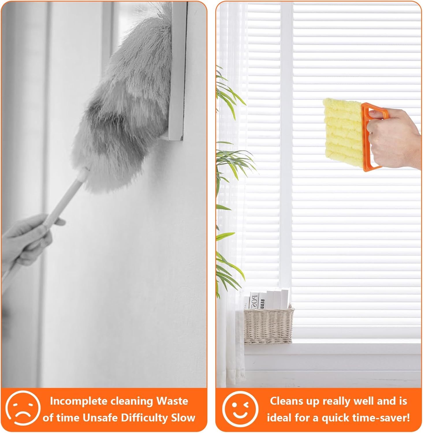 4Pcs Window Venetian Blind Cleaner Duster Tool,eather Blind Duster or Cleaning,Washable 7 inger Dusters Brush Dusting Cleaner Tool or Window Shutters Air Conditioner Vinyl Wood Blinds + 4 Cover - Image 5