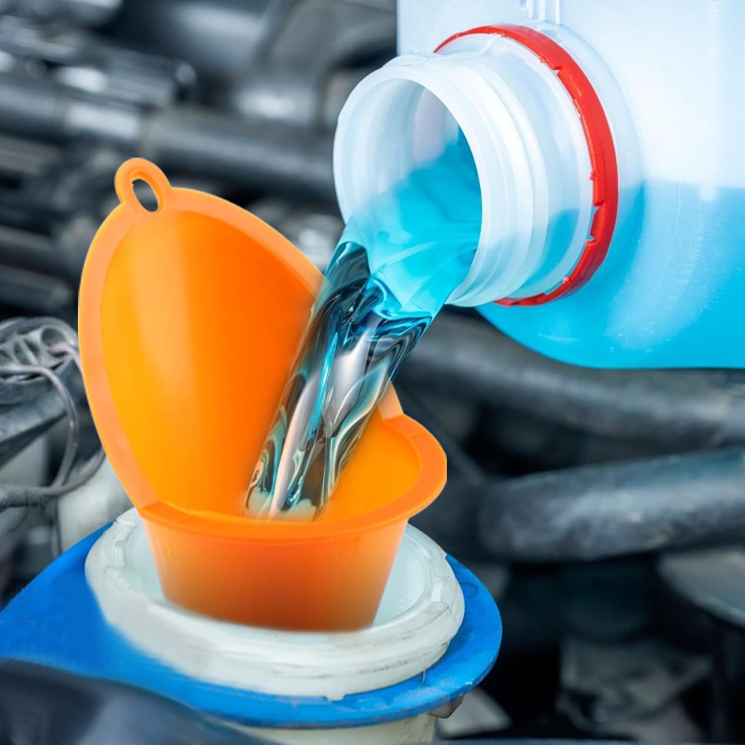 4 Pcs Plastic Long Neck Oil unnel or Change, Multi-unction Long or Transmission luid Automotive unnels, Car Water Diesel uel Kerosene Liquids Engine Oil unnel Set - Image 5