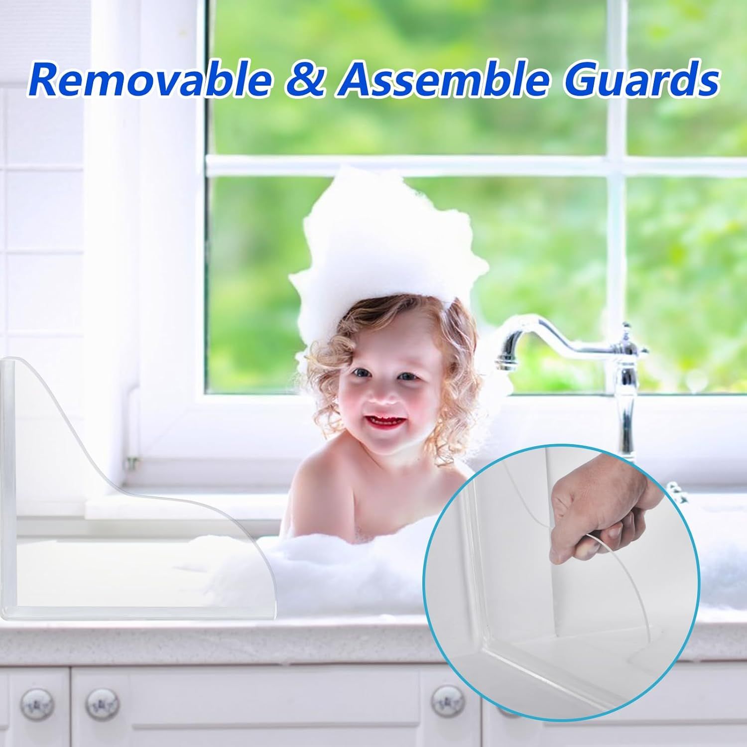 Bathroom Shower Splash Guard or Tub, 2 Pcs Bathtub Water Guards, Shower Water Guard or Bathtub Splash Guard Removable, Bathtub Water Splash Guards Corner Guards to Keep Water in Shower Bath - Image 5