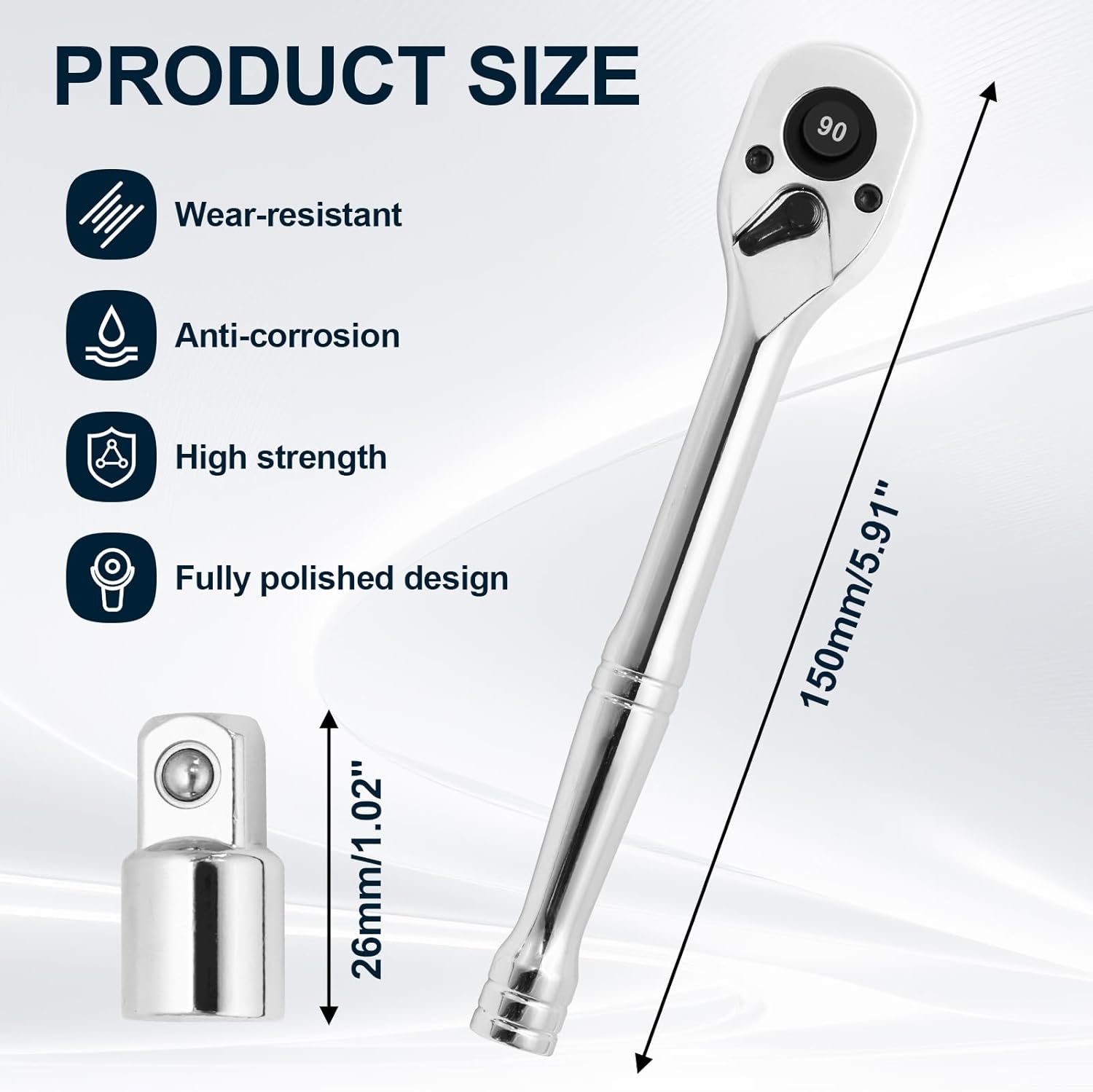 Biaungdo 1/4 Inch Drive Ratchet with 1/4