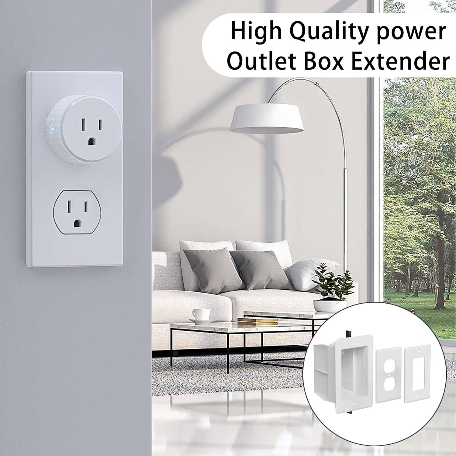 6 Pcs BE1-2 Electrical Outlet Box Extenders, Electrical Box Extender, 1 Gang Power Outlet Box Extender, Electric Box Extenders or Outlets, Single Gang Electric Outlet Box Extension with 12 Screws - Image 4