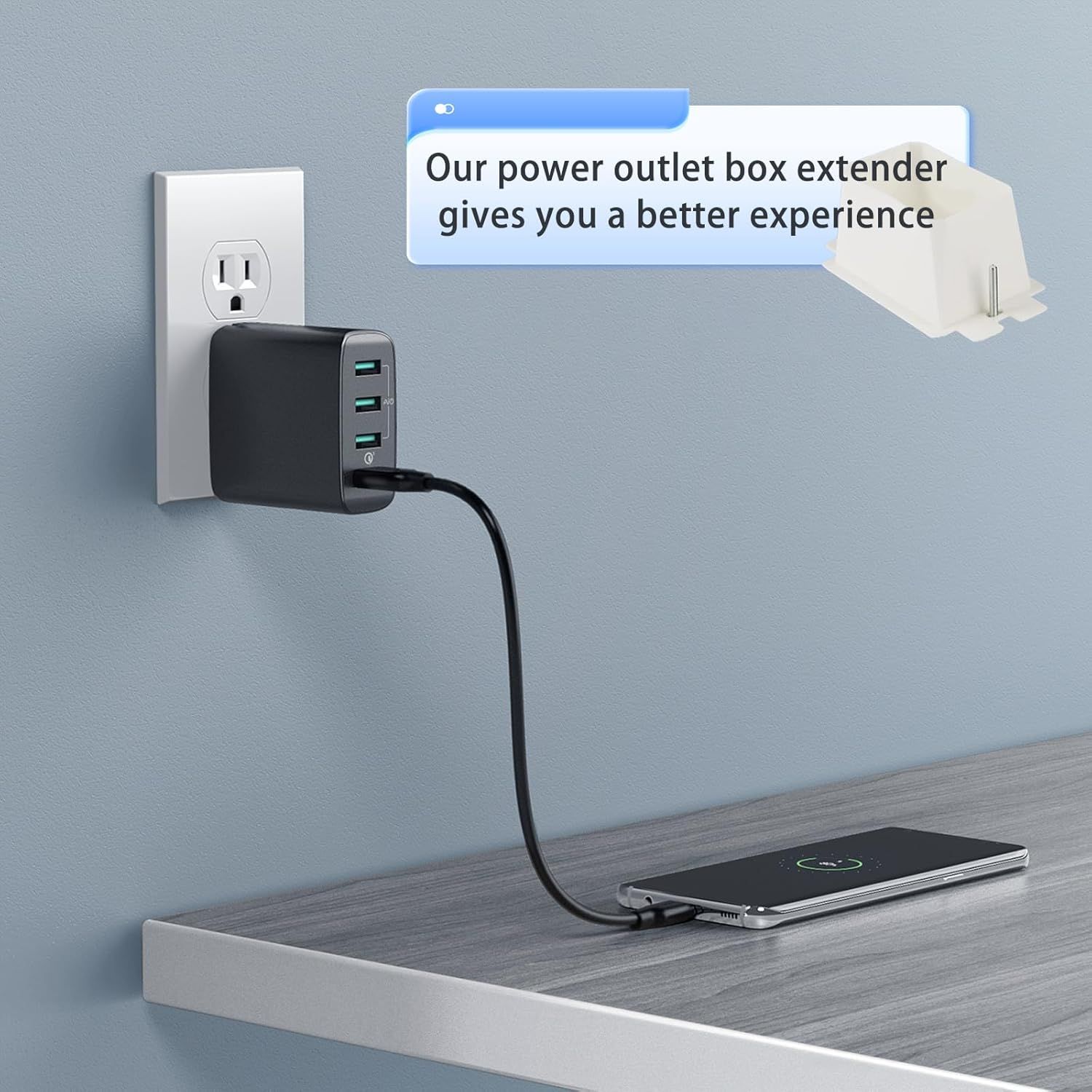 6 Pcs BE1-2 Electrical Outlet Box Extenders, Electrical Box Extender, 1 Gang Power Outlet Box Extender, Electric Box Extenders or Outlets, Single Gang Electric Outlet Box Extension with 12 Screws - Image 6