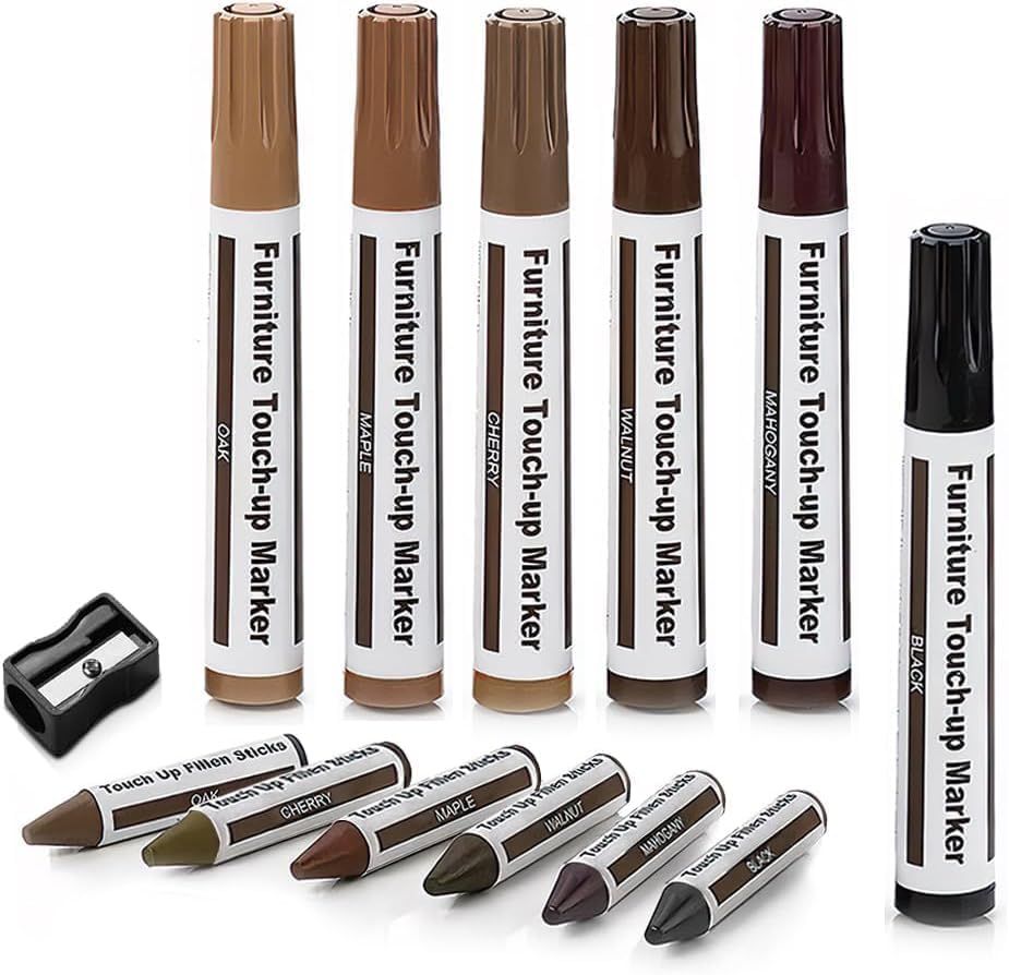 Wooden urniture loor Scratch Repair Markers and Wax Sticks or Stains, Scratches, Wood loors, Tables, Desks, Carpenters, Bedposts, Touch Ups, and Cover Ups (Set o 13) - Image 1