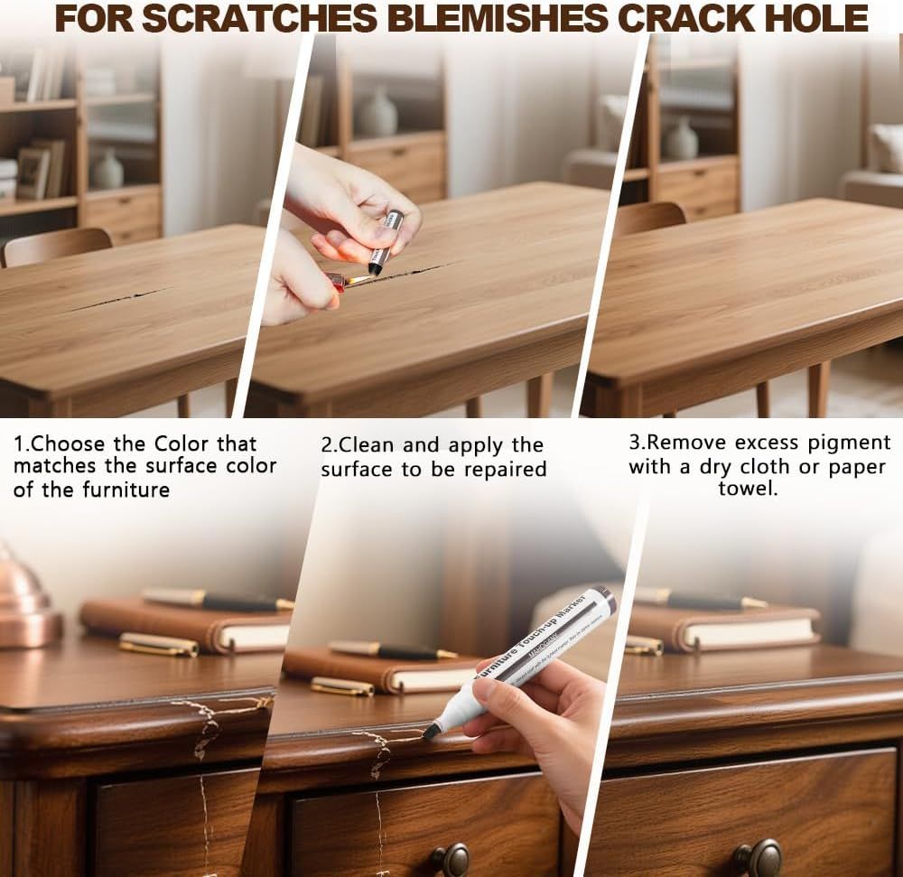 Wooden urniture loor Scratch Repair Markers and Wax Sticks or Stains, Scratches, Wood loors, Tables, Desks, Carpenters, Bedposts, Touch Ups, and Cover Ups (Set o 13) - Image 5