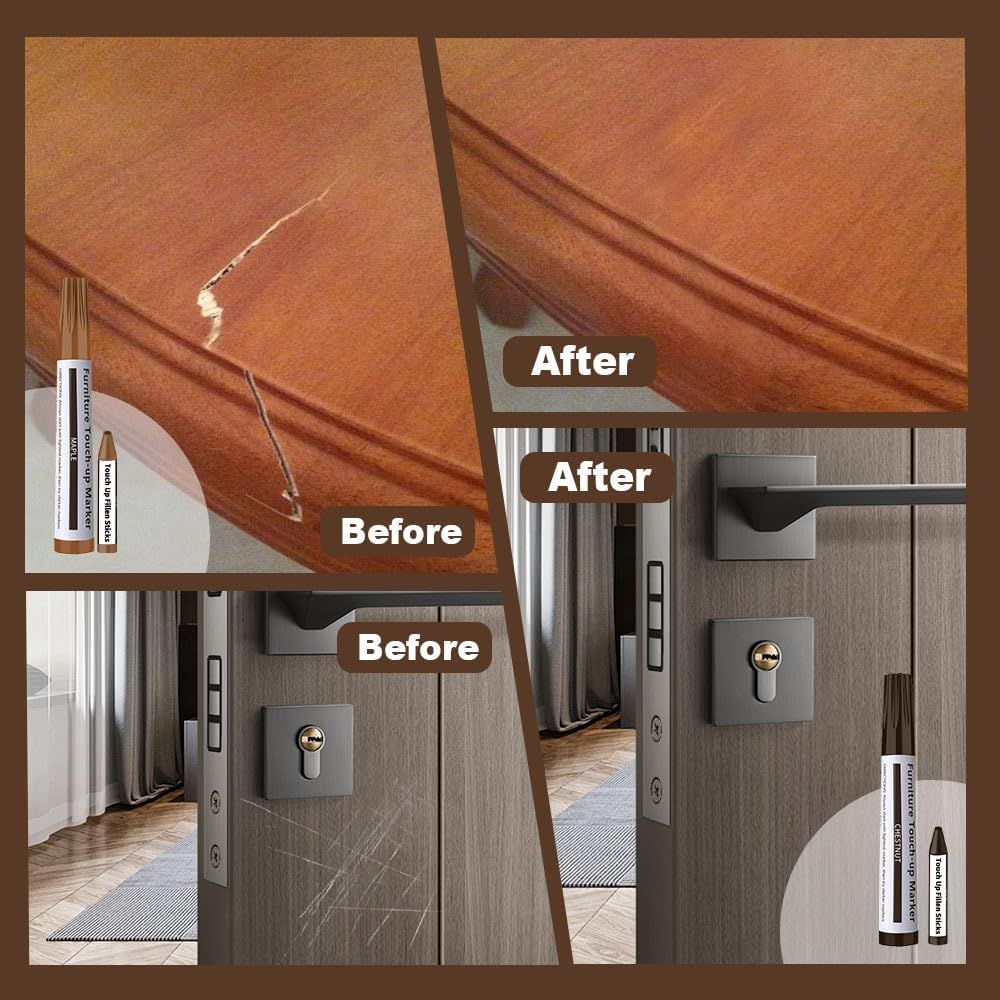 Repair Pen Wooden urniture loor Scratch Repair Markers and Wax Sticks Set o 21 or Stains, Scratches, Wood loors, Tables, Desks, Carpenters, Bedposts, Touch Ups, and Cover Ups - Image 4