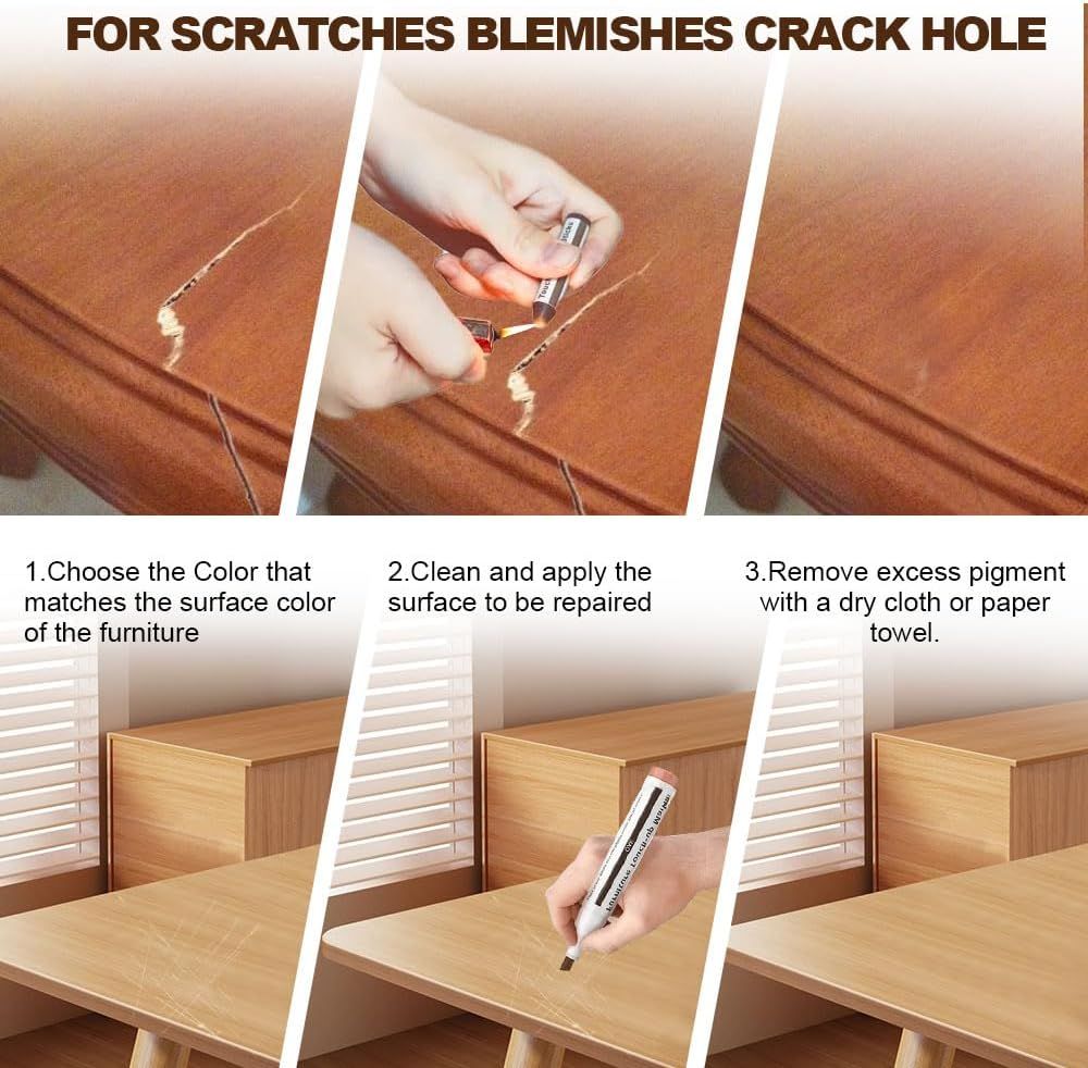 Repair Pen Wooden urniture loor Scratch Repair Markers and Wax Sticks Set o 21 or Stains, Scratches, Wood loors, Tables, Desks, Carpenters, Bedposts, Touch Ups, and Cover Ups - Image 5