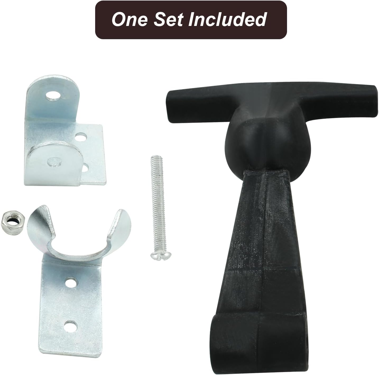 Biaungdo 2 Pcs Rubber Flexible Hood Catch, Black T-Handle Draw Latches with Brackets Stainless Steel T-Handle Hasp for Hood/Tool Box/Vehicle Engine - Image 5
