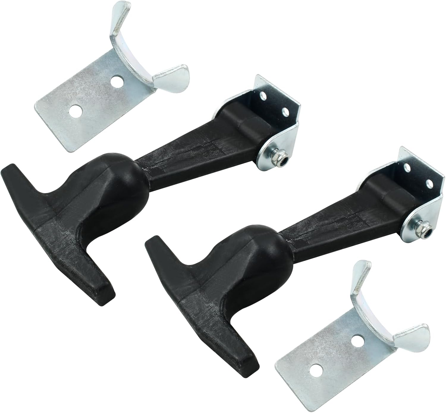 Biaungdo 2 Pcs Rubber Flexible Hood Catch, Black T-Handle Draw Latches with Brackets Stainless Steel T-Handle Hasp for Hood/Tool Box/Vehicle Engine - Image 6