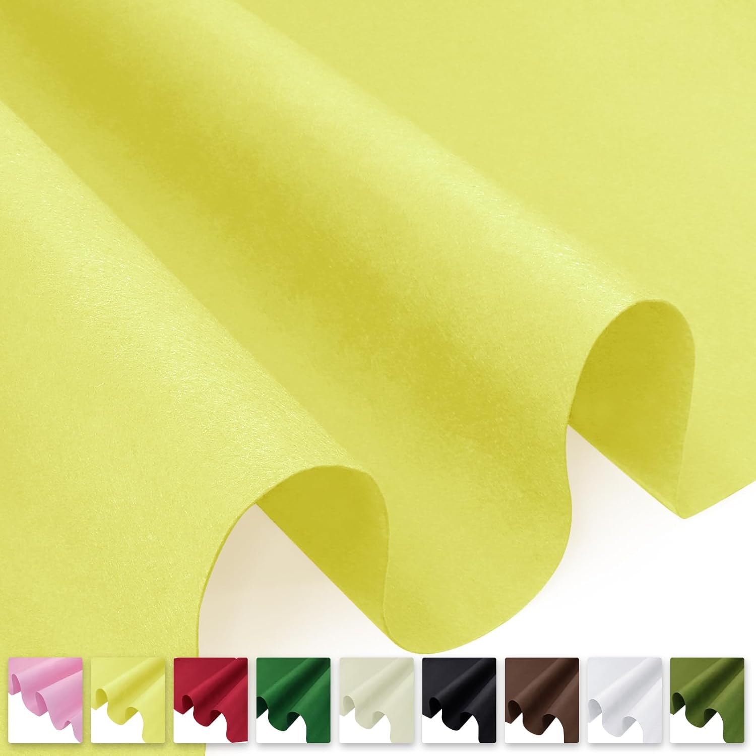Biaungdo Yellow Felt Fabric Sheet, 18 x 36 Inch Wide 1mm Thick Felt Sheets, Soft Acrylic Craft Felts Liners for DIY Sewing Arts Crafts Drawer Jewelry Box - Image 7