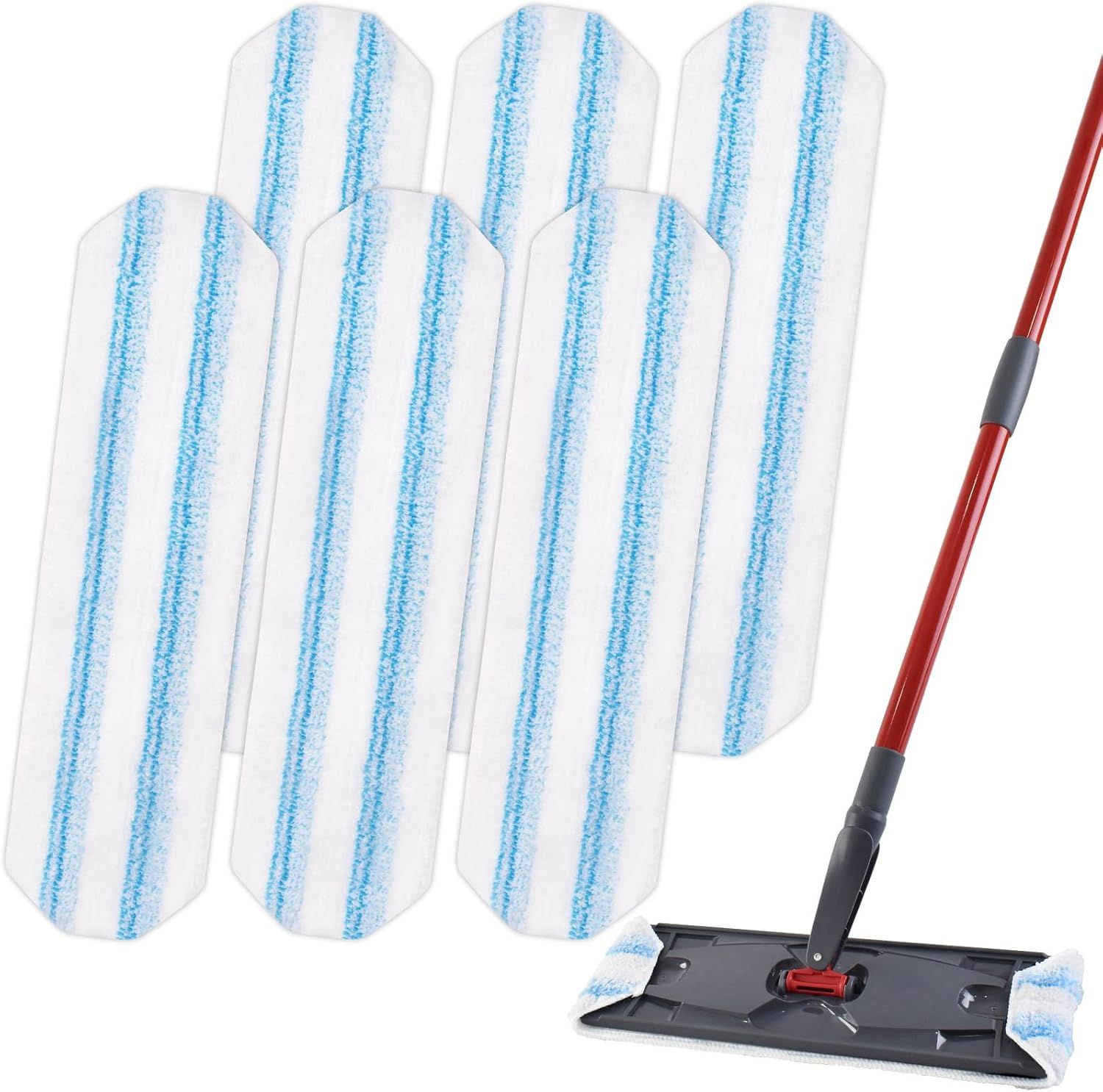 Mop Replacement Pads or OCedar H2prO lat Mop System, 6 Pack Mop Pads or Ocedar H2prO lat Mop, Machine Washable and Reusable Microiber Mop Heads Replacements, Mop Reills Sae on Various loors - Image 1