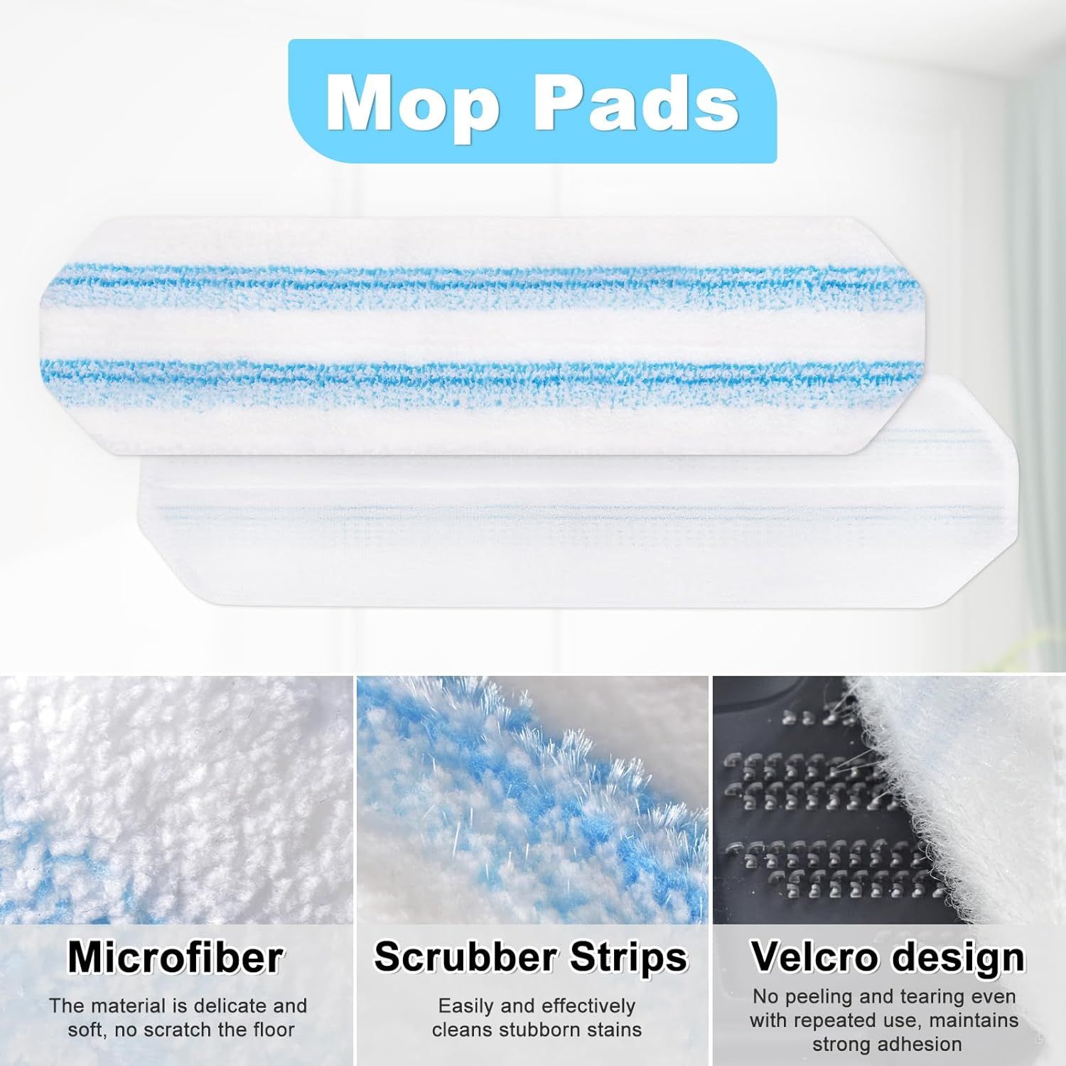 Mop Replacement Pads or OCedar H2prO lat Mop System, 6 Pack Mop Pads or Ocedar H2prO lat Mop, Machine Washable and Reusable Microiber Mop Heads Replacements, Mop Reills Sae on Various loors - Image 3