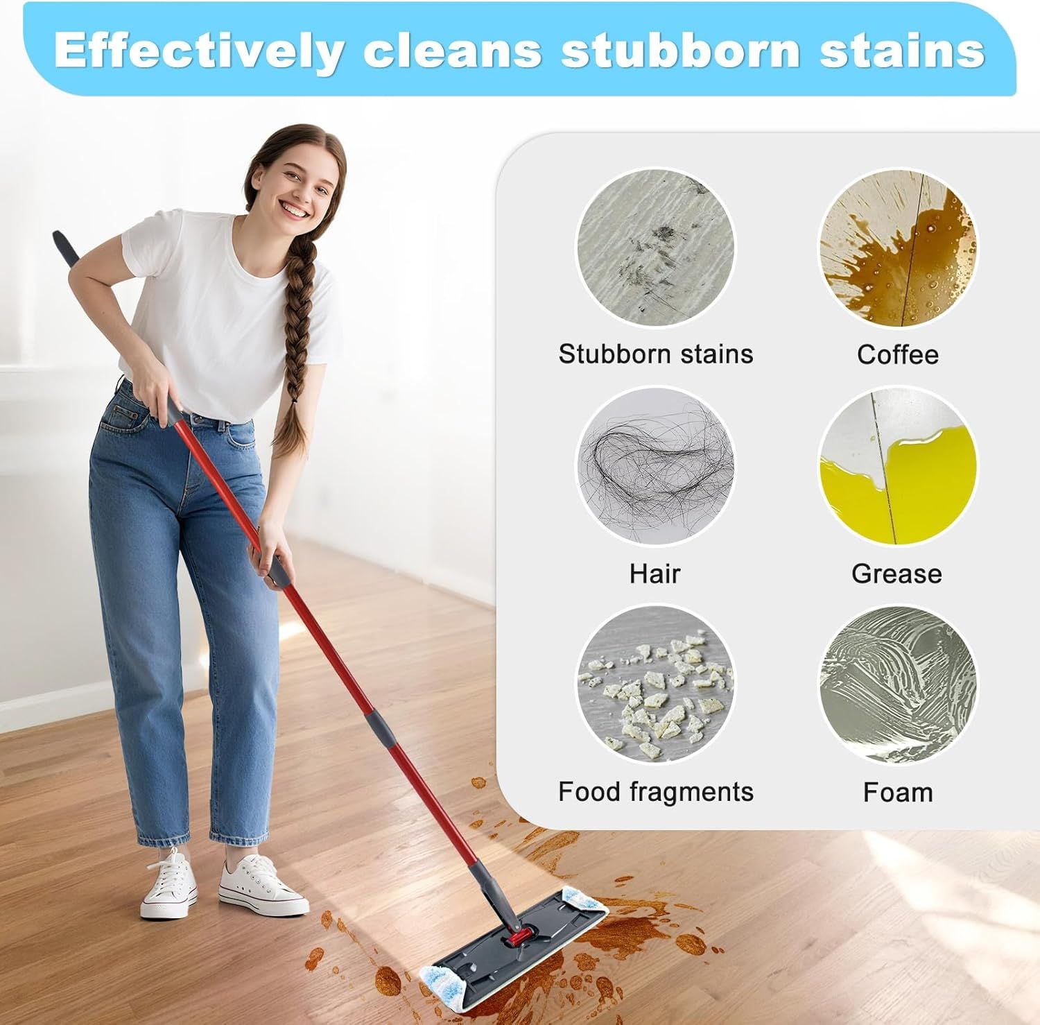 Mop Replacement Pads or OCedar H2prO lat Mop System, 6 Pack Mop Pads or Ocedar H2prO lat Mop, Machine Washable and Reusable Microiber Mop Heads Replacements, Mop Reills Sae on Various loors - Image 5