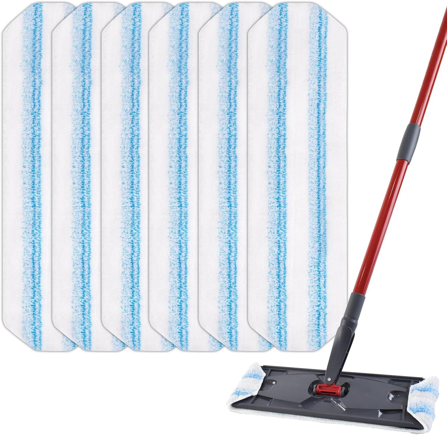 Mop Replacement Pads or OCedar H2prO lat Mop System, 6 Pack Mop Pads or Ocedar H2prO lat Mop, Machine Washable and Reusable Microiber Mop Heads Replacements, Mop Reills Sae on Various loors - Image 8
