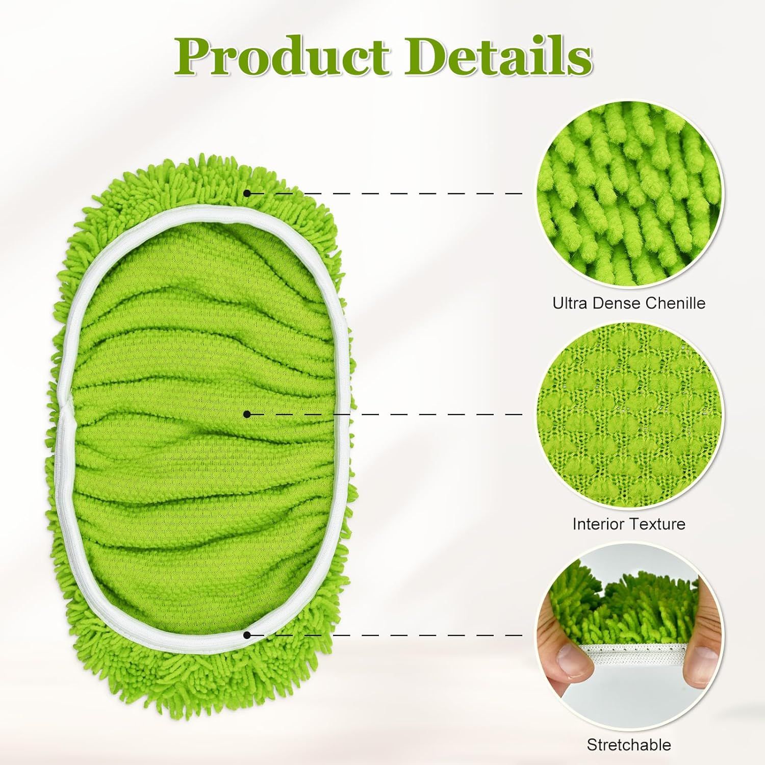 XL Mop Pads Compatible with Swier XL Sweeper, X-Large Dry Sweeping Cloths, XL Wet Pads Reills, Reusable Washable Microiber Heavy Duty Wet Mopping Cloths or Hardwood loor Cleaning, 4 Pack - Image 3