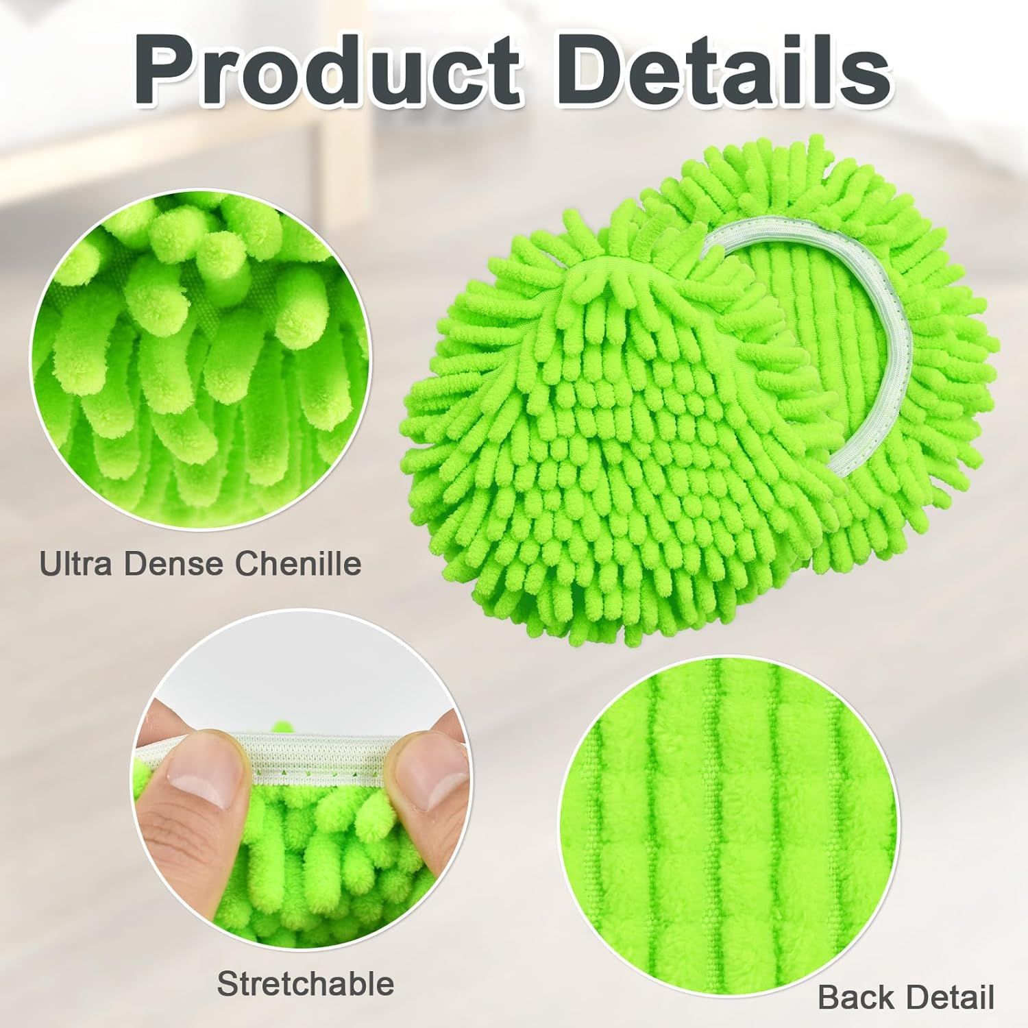 Mop Heads Replacements, 3 Pack Spin Mop Reill Replace Head or O Cedar RinseClean 2 Tank System, Microiber & Chenille, Machine Washable and Sae or Cleaning All Hard-suraced loors - Image 2