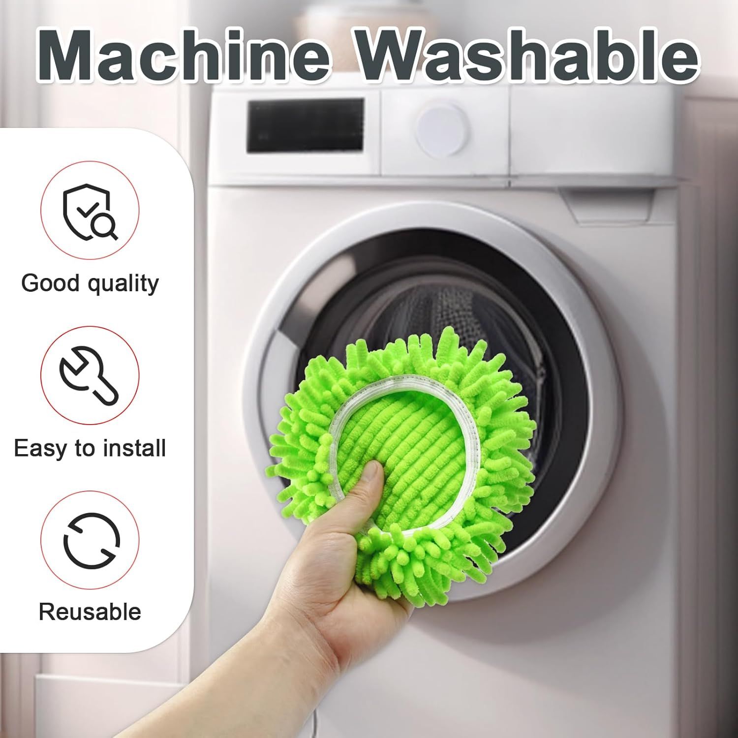 Mop Heads Replacements, 3 Pack Spin Mop Reill Replace Head or O Cedar RinseClean 2 Tank System, Microiber & Chenille, Machine Washable and Sae or Cleaning All Hard-suraced loors - Image 5