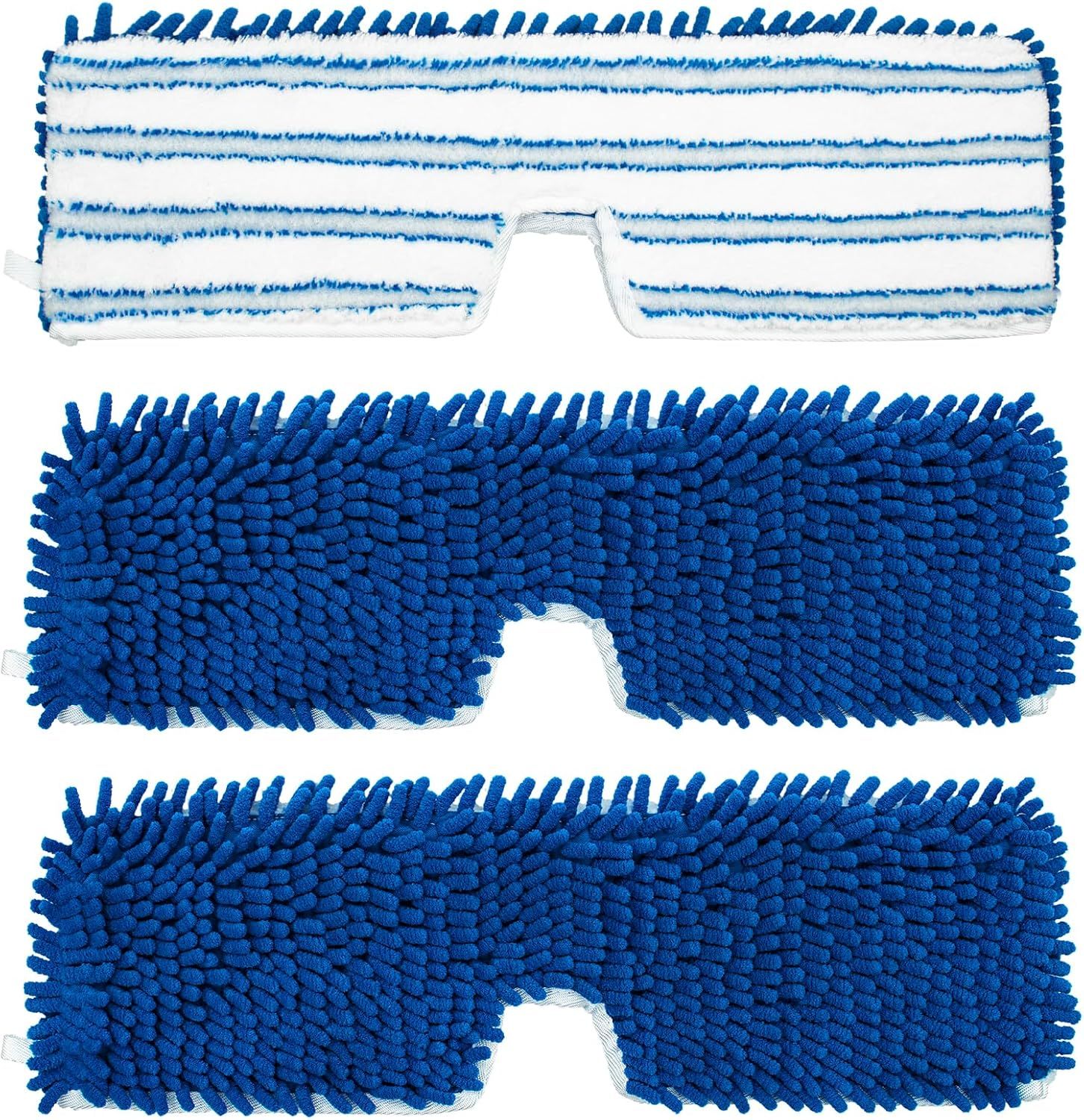 3 Pack Mop Heads Replacements Compatible or Ocedar Dual-Action Microiber lip Mop, Double Sided Mop Replace Head Mop Reills with Microiber & Chenille or Dry Wet Use, Reusable, Machine Washable - Image 1