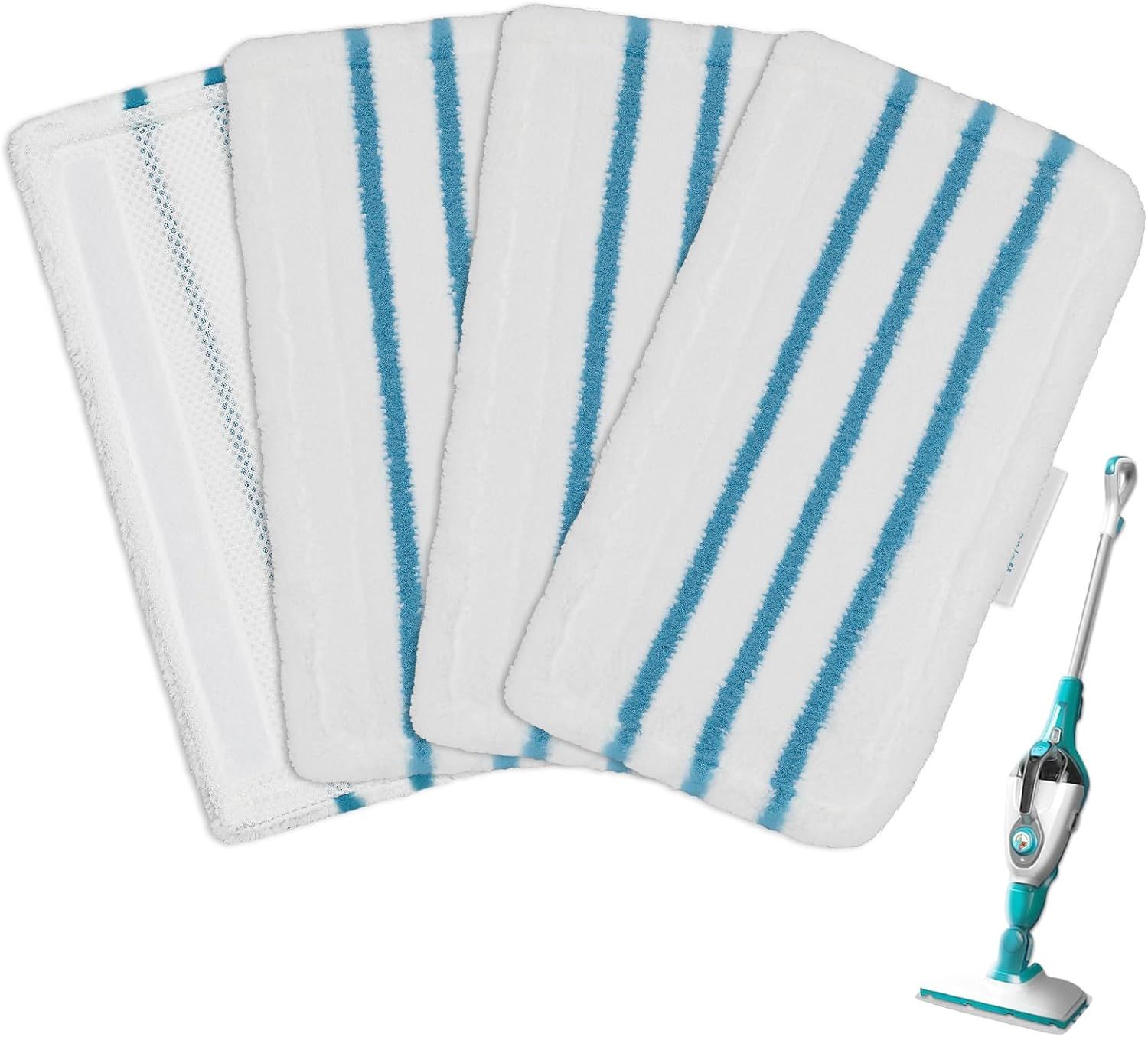 4Pack Steam Mop Pads Replacement or Black+Decker Steam Mop SM1600, SM1610, SM1620, HSM13E1, HSMC1300X, HSMC1321, HSMC1361SG Cleaner Black and Decker Steam Mop Replacement Pads - Image 1