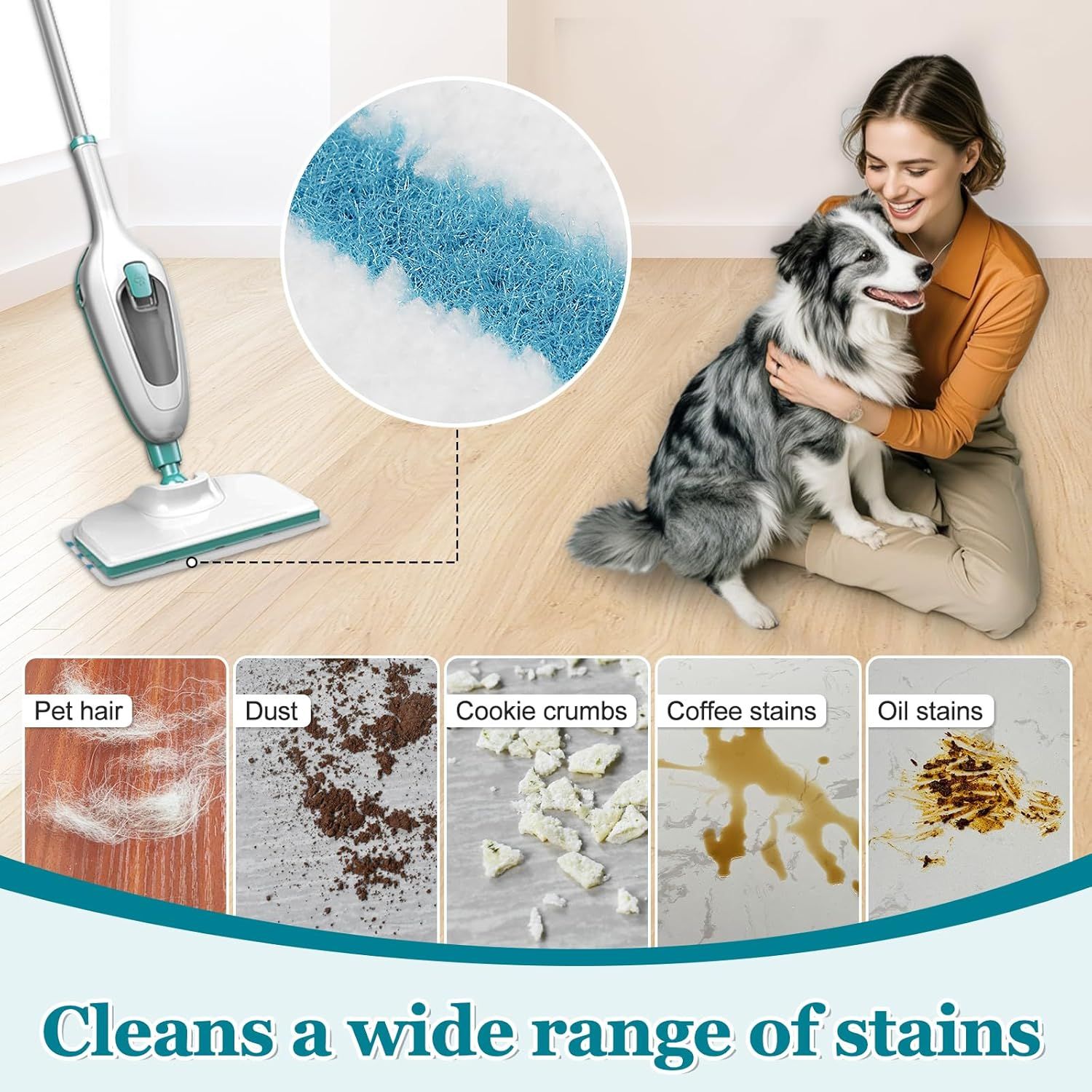4Pack Steam Mop Pads Replacement or Black+Decker Steam Mop SM1600, SM1610, SM1620, HSM13E1, HSMC1300X, HSMC1321, HSMC1361SG Cleaner Black and Decker Steam Mop Replacement Pads - Image 6