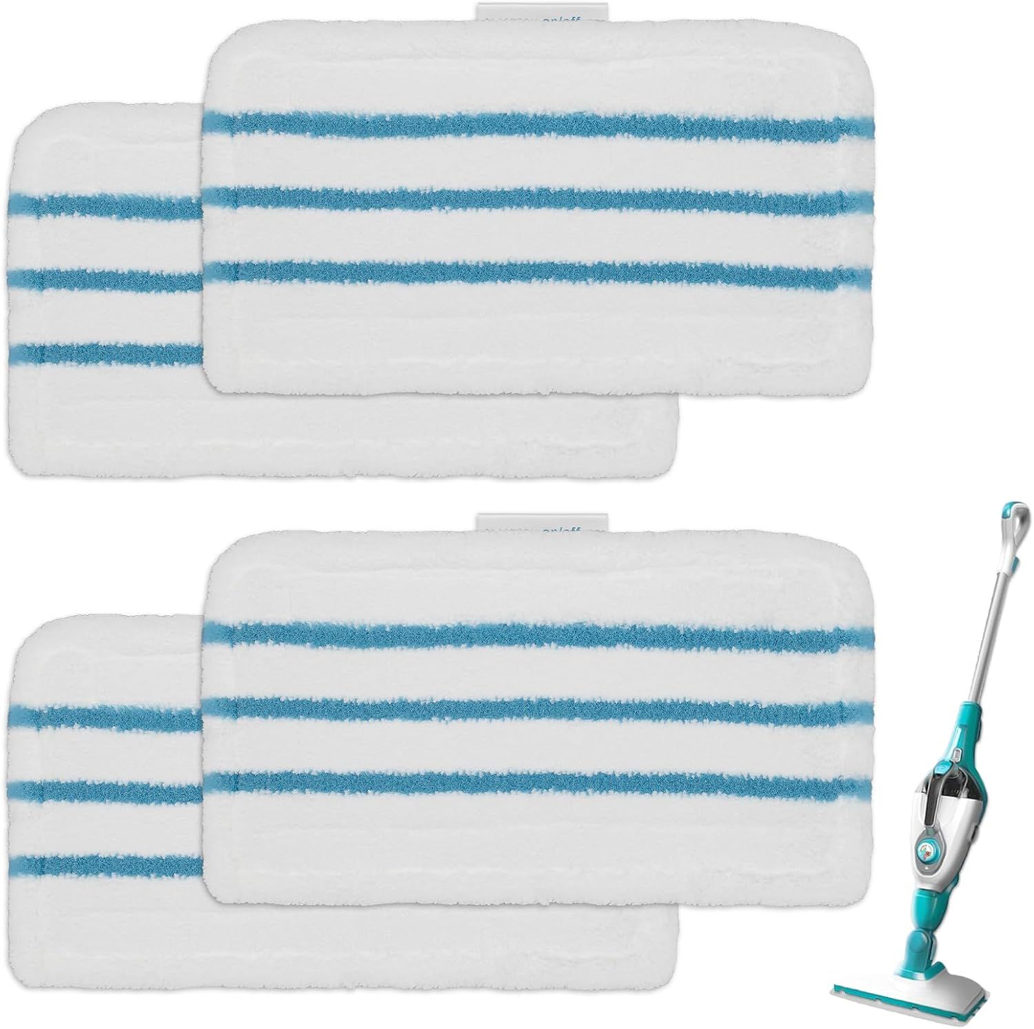 4Pack Steam Mop Pads Replacement or Black+Decker Steam Mop SM1600, SM1610, SM1620, HSM13E1, HSMC1300X, HSMC1321, HSMC1361SG Cleaner Black and Decker Steam Mop Replacement Pads - Image 8
