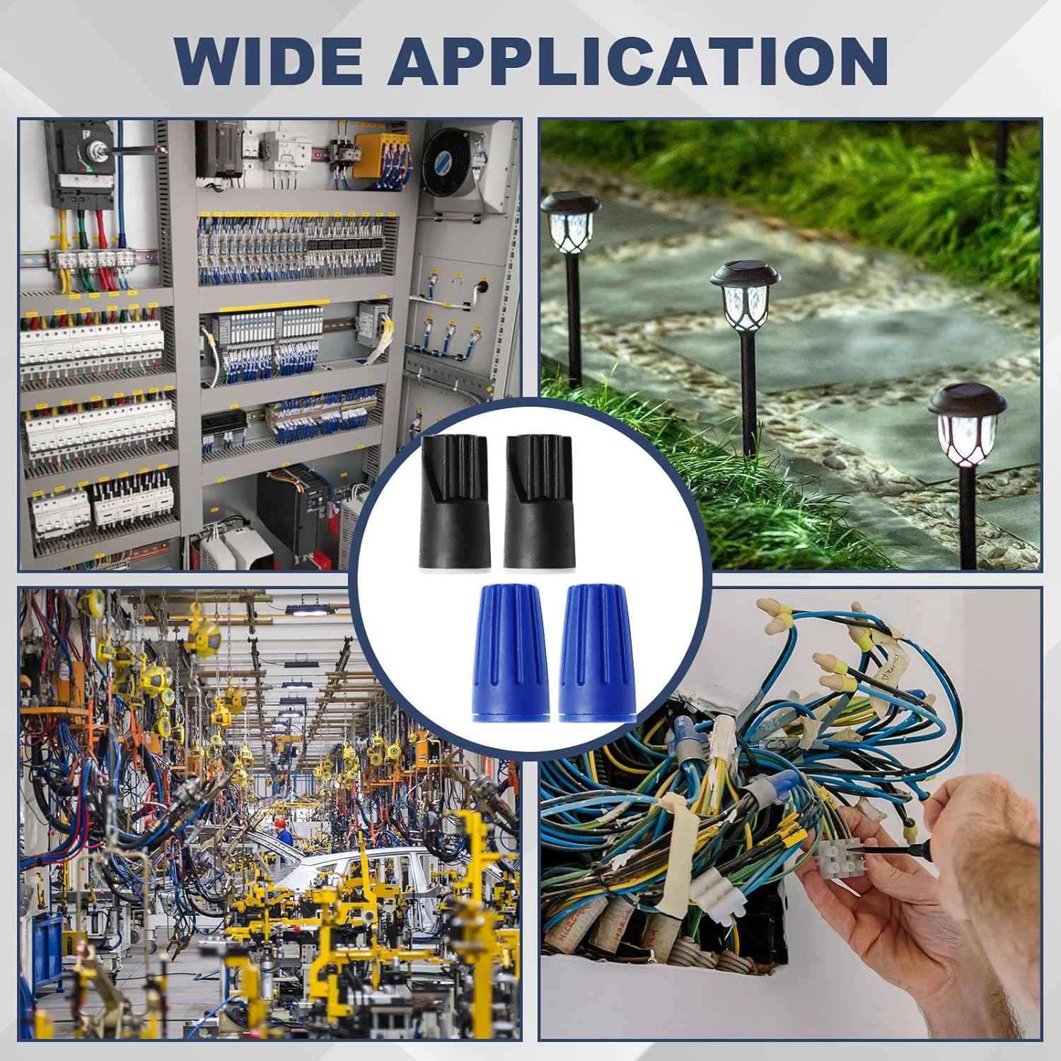 Biaungdo 40 Pcs Black and Blue Waterproof Wire Electrical Connectors, Outdoor Seal Twist Nuts Caps Cable Terminal Electrical Connectors for Outdoor Landscape Light, Irrigation Valves - Image 6