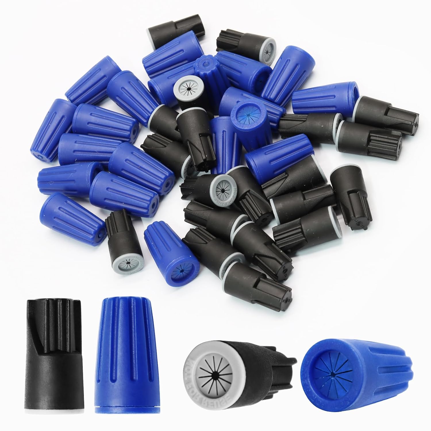 Biaungdo 40 Pcs Black and Blue Waterproof Wire Electrical Connectors, Outdoor Seal Twist Nuts Caps Cable Terminal Electrical Connectors for Outdoor Landscape Light, Irrigation Valves - Image 7
