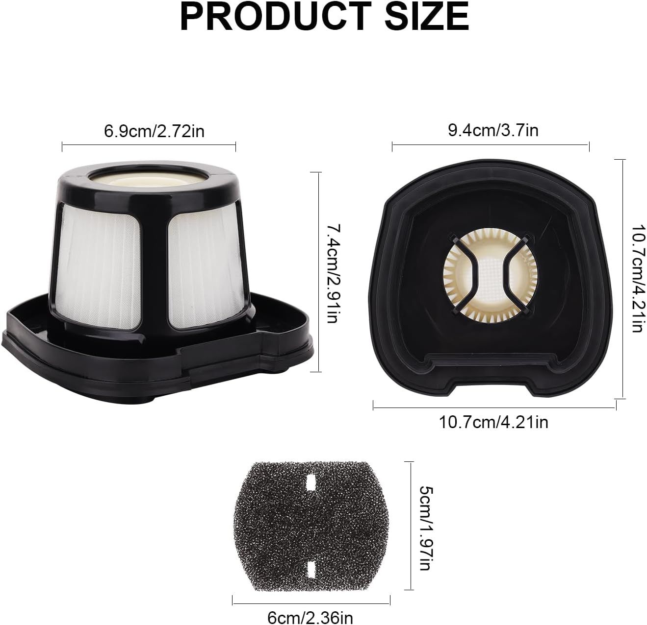 Hepa ilter Replacement Compatible with Bissell Pet Hair Eraser Hand Vacuum 2390A, 2284W, 2390, 2579, 2389, Part # 1614212 1614203 1614204-4 Mesh ilters and 6 oam ilters - Image 2
