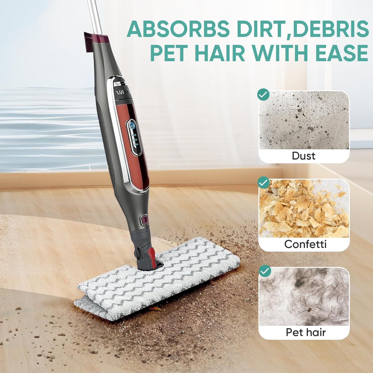 2 Pack Genius Steam Mop Pads Compatible with Shark Genius Hard loor Cleaning System Pocket Steam Mop S5003D,S6002,S5004Q & Lit-Away Pro Steam Pocket Mop S3973D,Part # XTP184 & P184WQ - Image 3