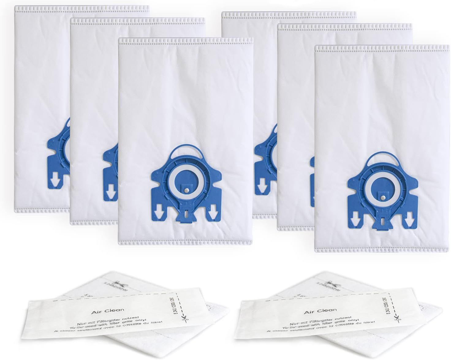 Replacement GN Vacuum Cleaner Bags Compatible with Miele Classic C1,Complete C2, Complete C3, S227/S240, S270,S400,S2,S5,S8 Series Canister Vacuum Cleaner (6 Pack Dust Bags + 2 Set ilters) - Image 1