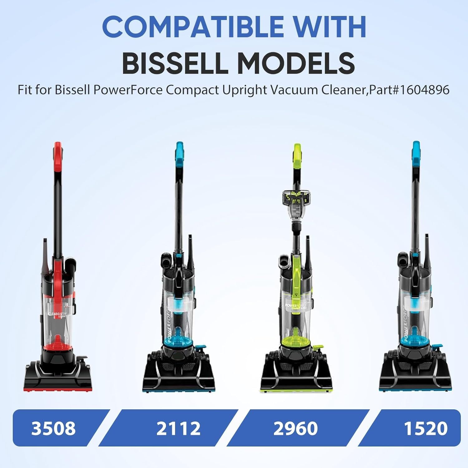 4 Pack ilter Replacement or Bissell Powerorce Compact Lightweight Vacuum Cleaner 1520 2112, Compatible with Bissell Turbo Bagless 2690 Cleanview 3508 Cleaner, Compare to Part #1604896/160-4896 - Image 4