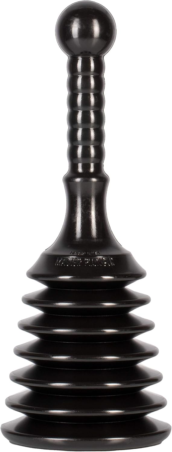 Master Plunger MPS4 Sink & Drain Plunger for Kitchen Sinks, Bathroom Sinks, Showers, and Bathtubs. Small and Strong Design with Large Bellows Commercial & Residential Use, Black - Image 1