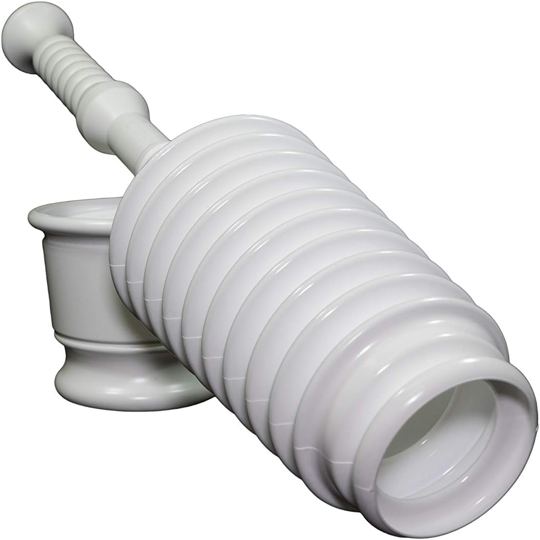 Master Plunger MP500-B4 Heavy Duty Bathroom Toilet Plunger Kit with Short Bucket. Equipped with Air Release Valve, White - Image 3