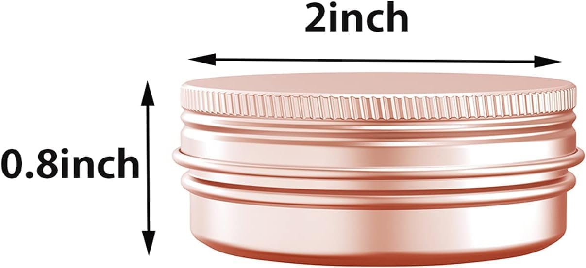 1 oz Aluminum Tin Jar with Screw Cap Refillable Container for Cosmetic, Lip Balm, Cream, Rose Gold 12 Pcs. - Image 3