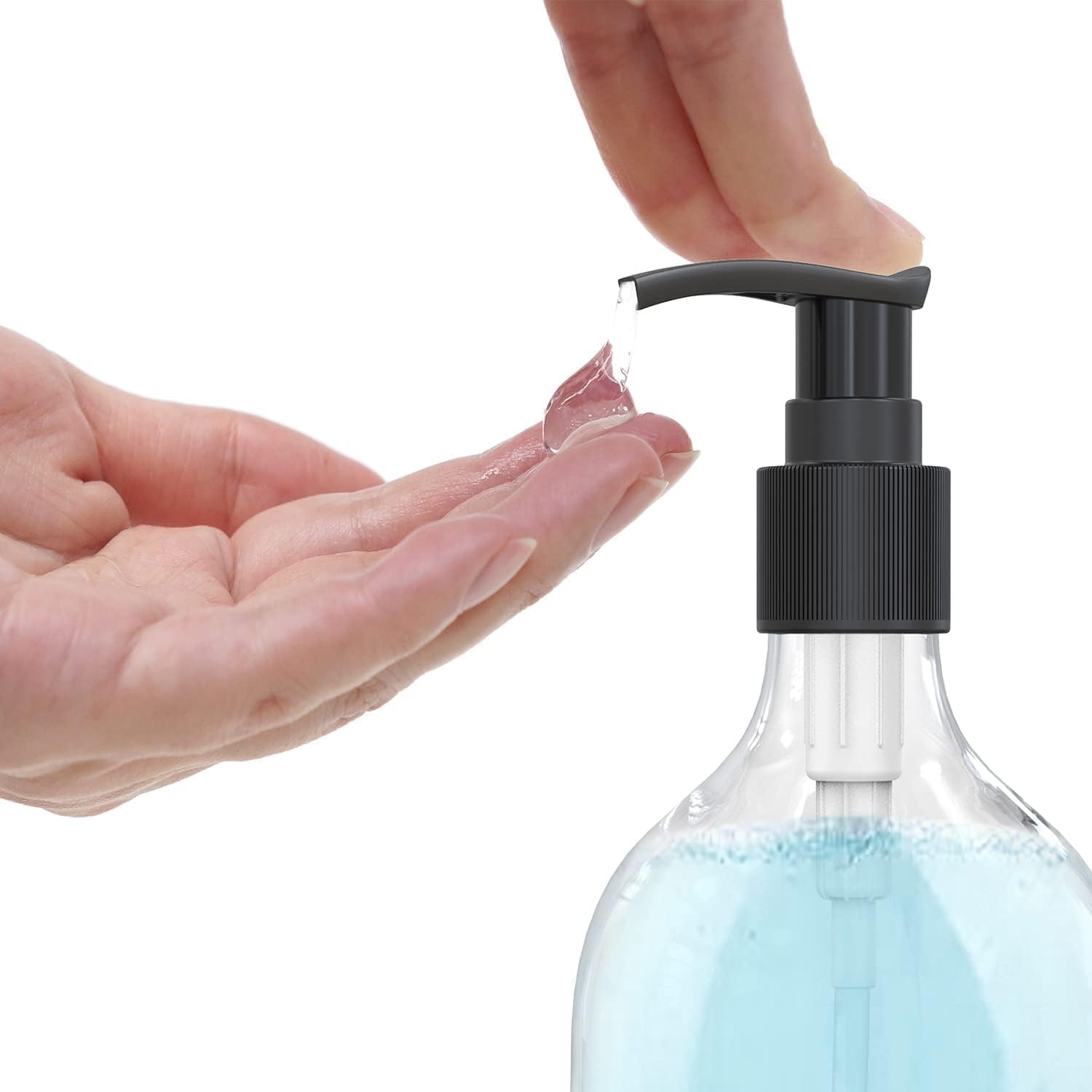 10 Ounce Clear Plastic Pump Bottle Dispenser, Refillable Empty Bottle Container with Pump for Essential Oil Soap Lotion Shampoo, 2 Pcs - Image 3