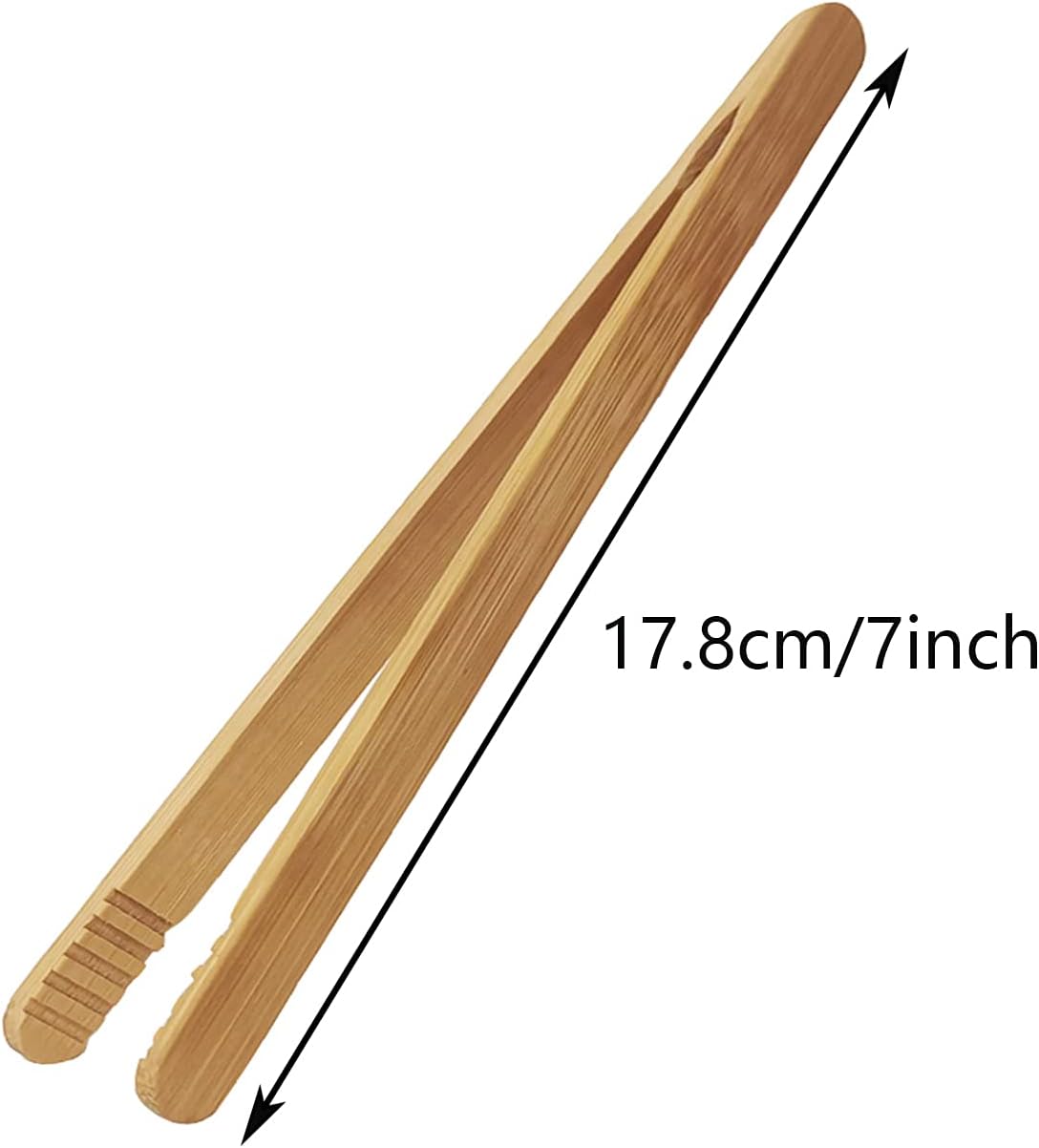 7 Inch Bamboo Kitchen Utensil Tongs, Reusable Bamboo Toast Tongs for Toast, Kimchi, Fruit and Tea, 8 Pcs. - Image 2