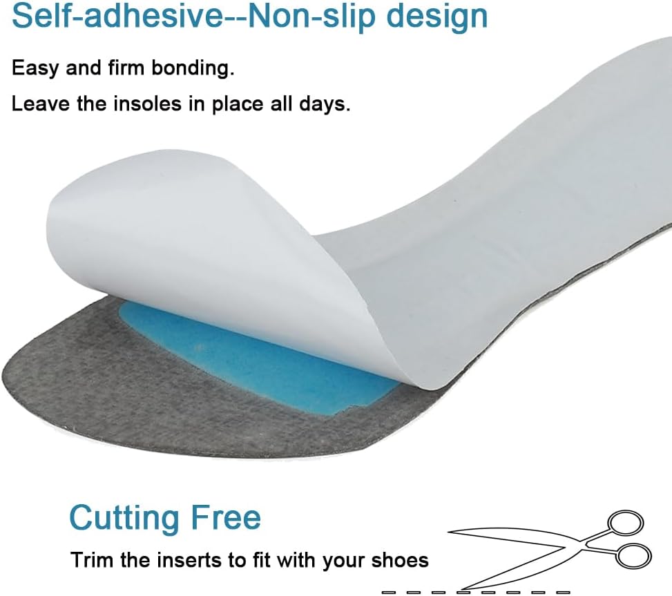 2 Pairs Pigskin High Heel Cushion Inserts, Anti-Slip Shoe Inserts for Dress Shoes Pain Relief, Adhesive Arch Support Sandal Insoles, Leather Cushioning Heel Insoles, Women M 7.5-9 - Image 3