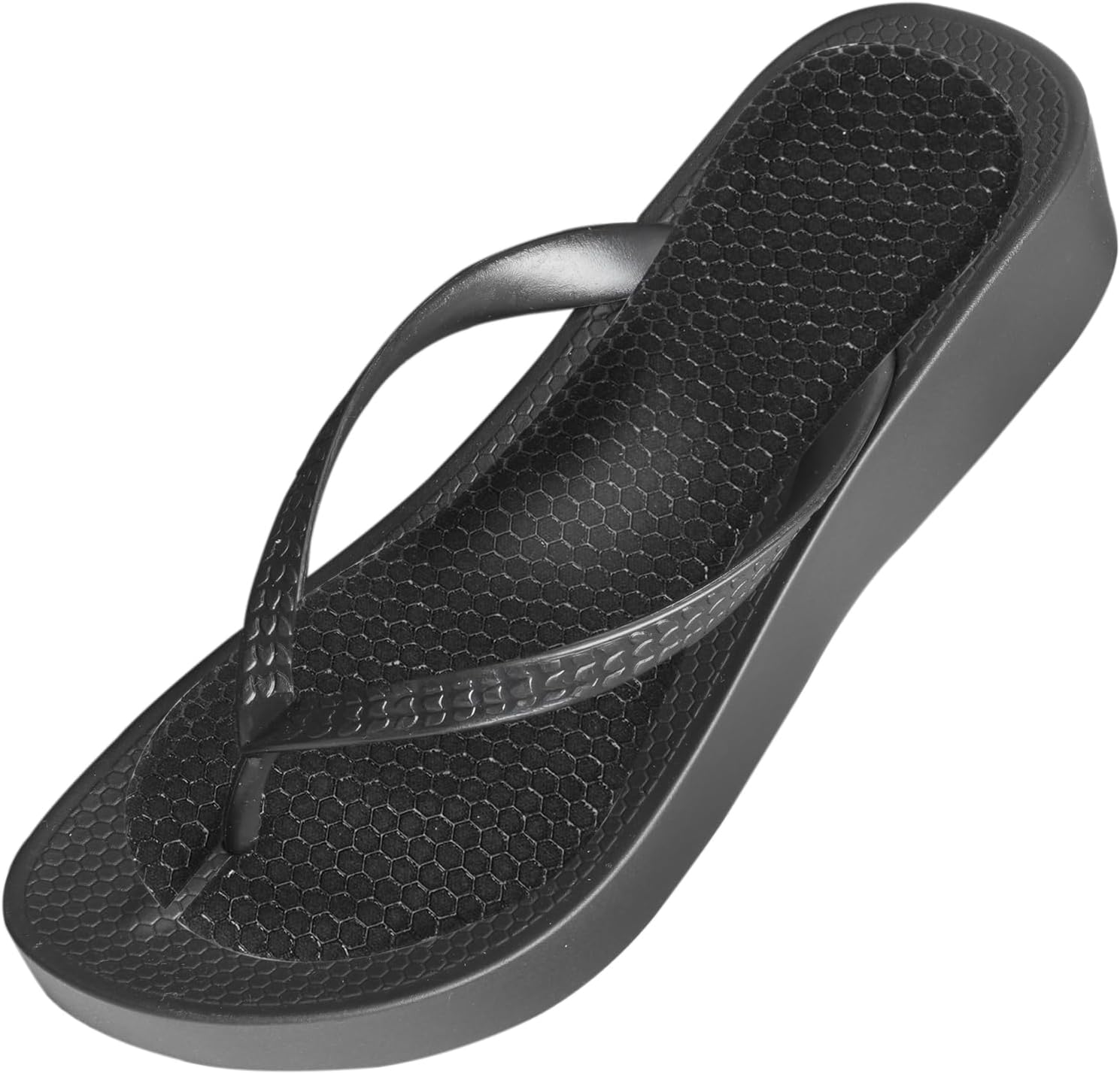 (2 Pairs) Flip Flop Insoles Arch Support, Gel Cushion Insoles for Thong Sandals, Self-Adhesive, Clear+Black, L for Women 8-11 - Image 4