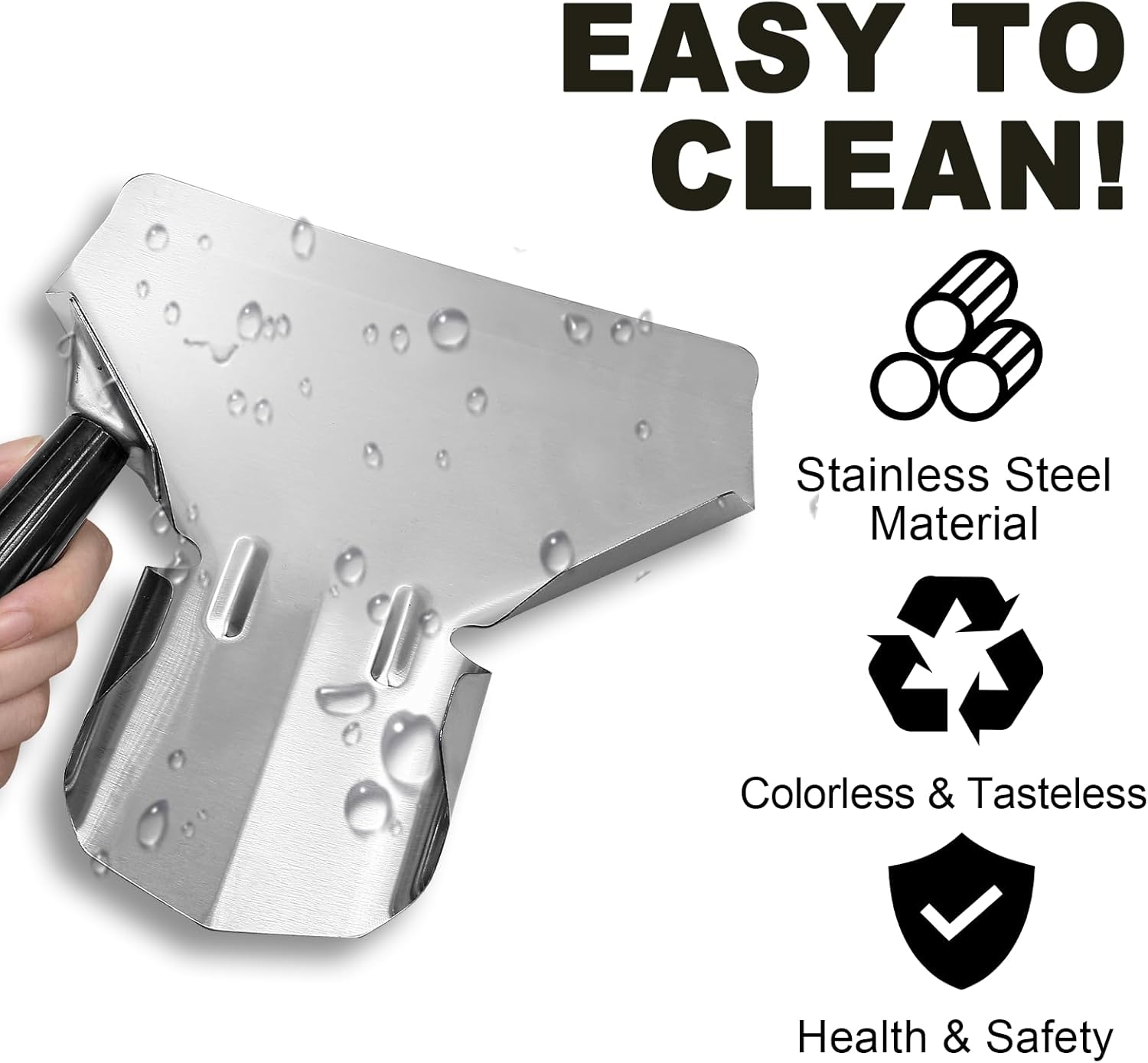 Biaungdo Stainless Steel French Fry Popcorn Scoop, Metal Popcorn Scoop, French Fry Bagger, Quick Fill Tool for Bags & Boxes, Multipurpose Scooper for Food, Fries, Snacks, Desserts, Ice(Right Handle) - Image 2