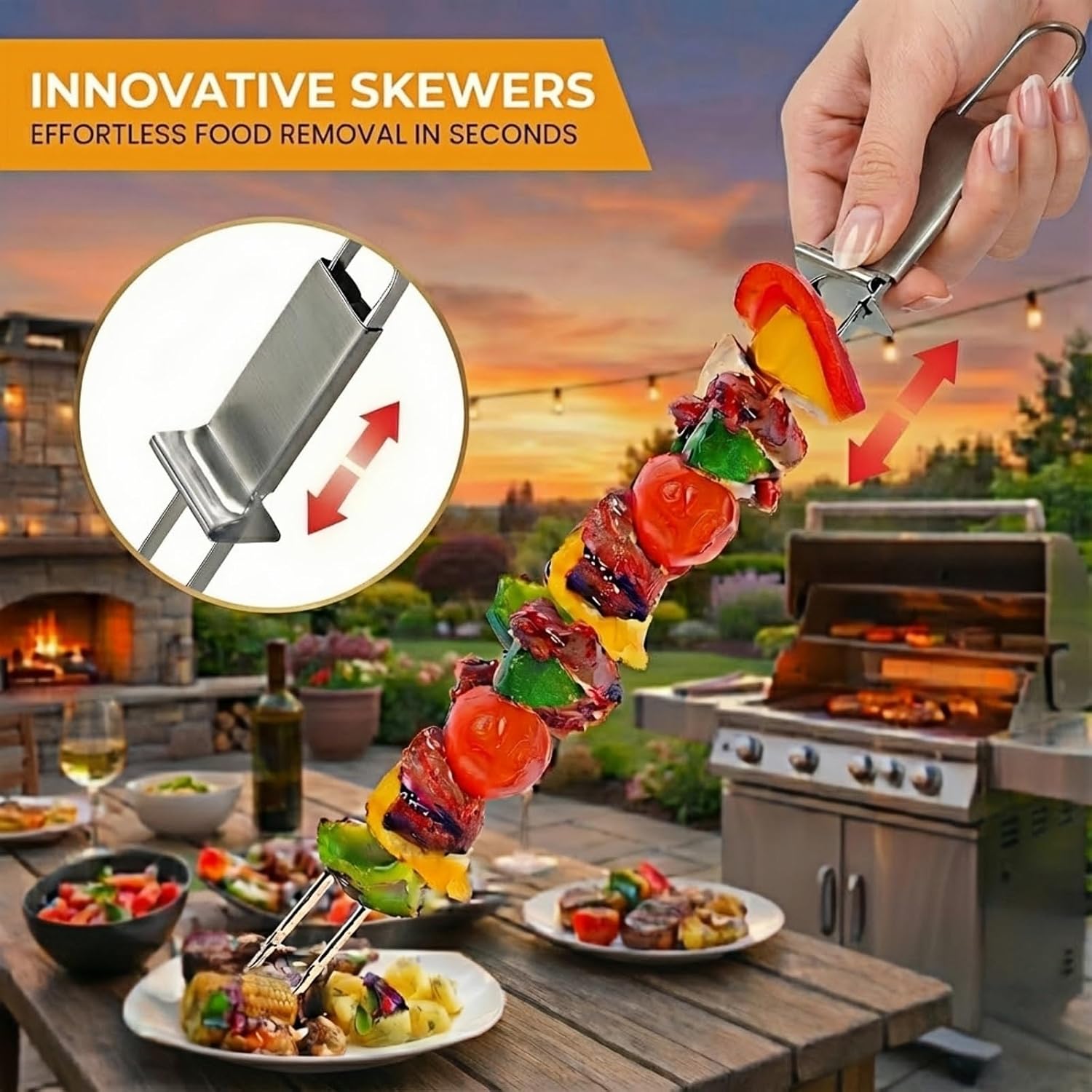 Kabob Skewers for Grilling, 10 Pack 13