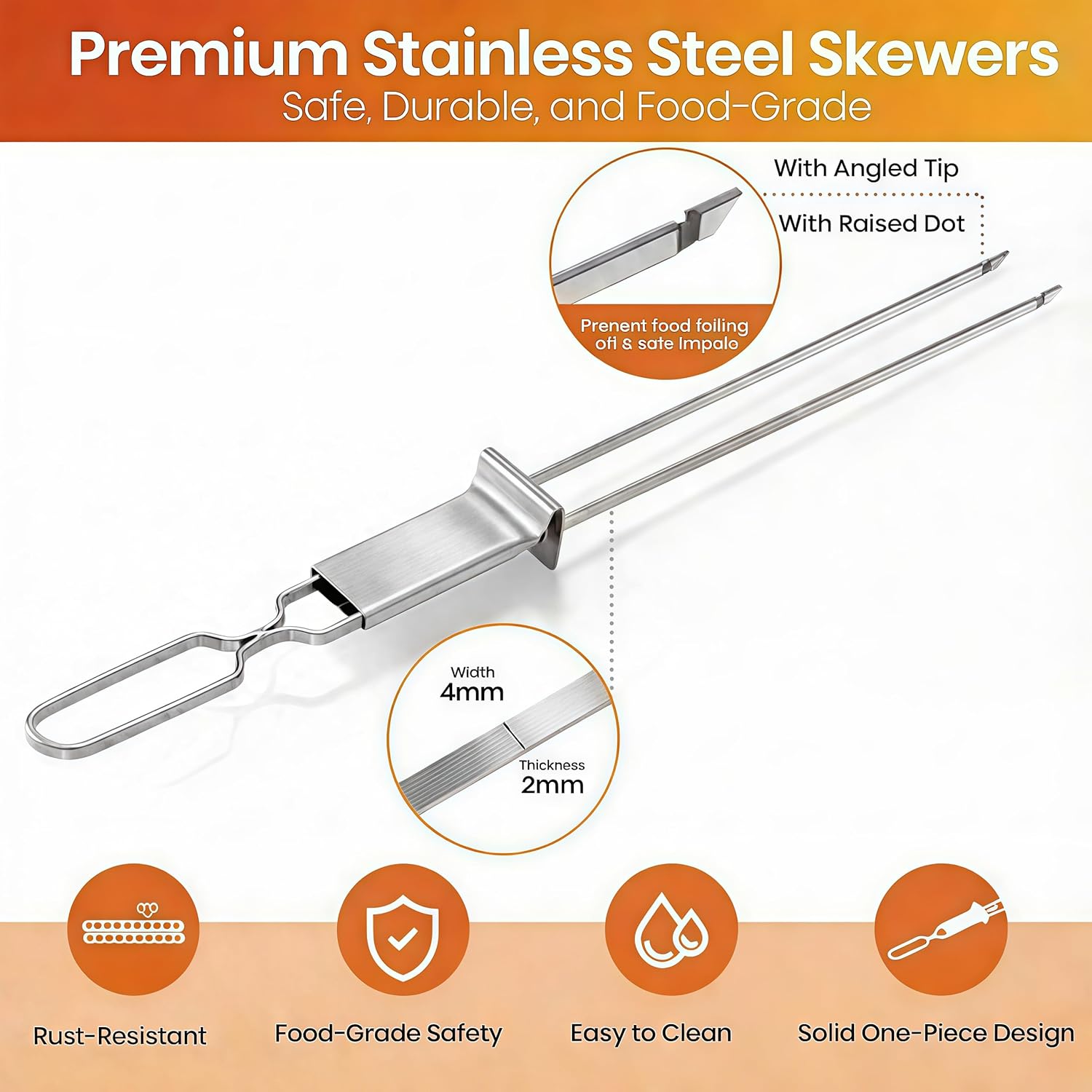Kabob Skewers for Grilling, 10 Pack 13