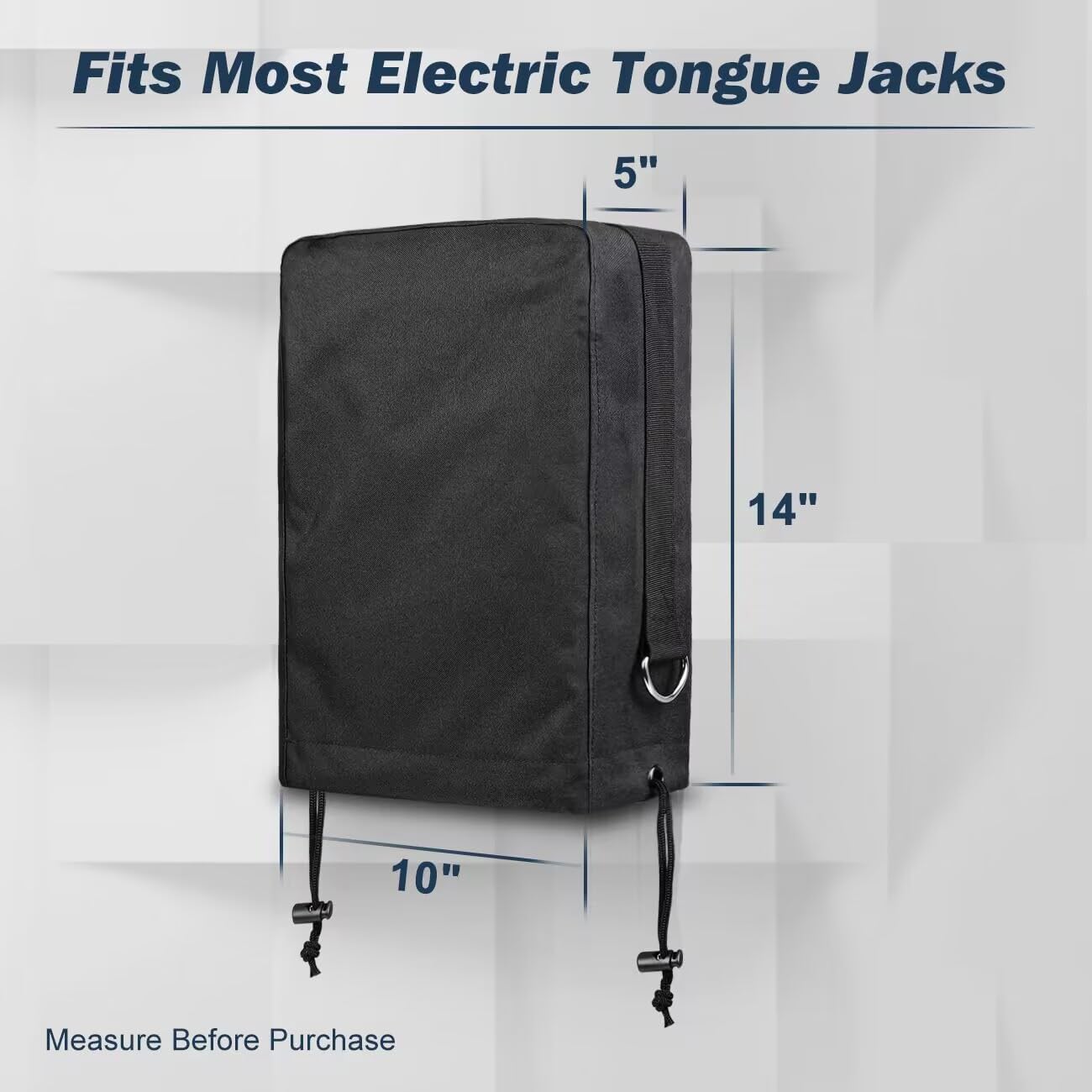 RV Electric Tongue Jack Cover- 900D Oxford Fabric Waterproof Protective- Travel Trailer Accessories for Outside Protection - Image 6