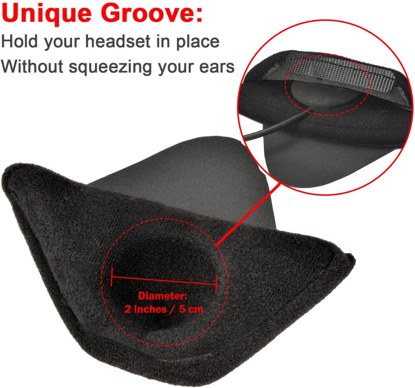 iGuerburn 2 Pair Half Helmet Ear Pads Speaker Pockets, Bluetooth Motorcycle Helmet Speakers Pouches 1/2 Helmet Accessories Ear Protection Reduce Wind Noise - Image 2